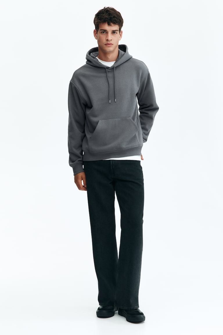 Loose Fit Hoodie Dark grey Men H&M IN