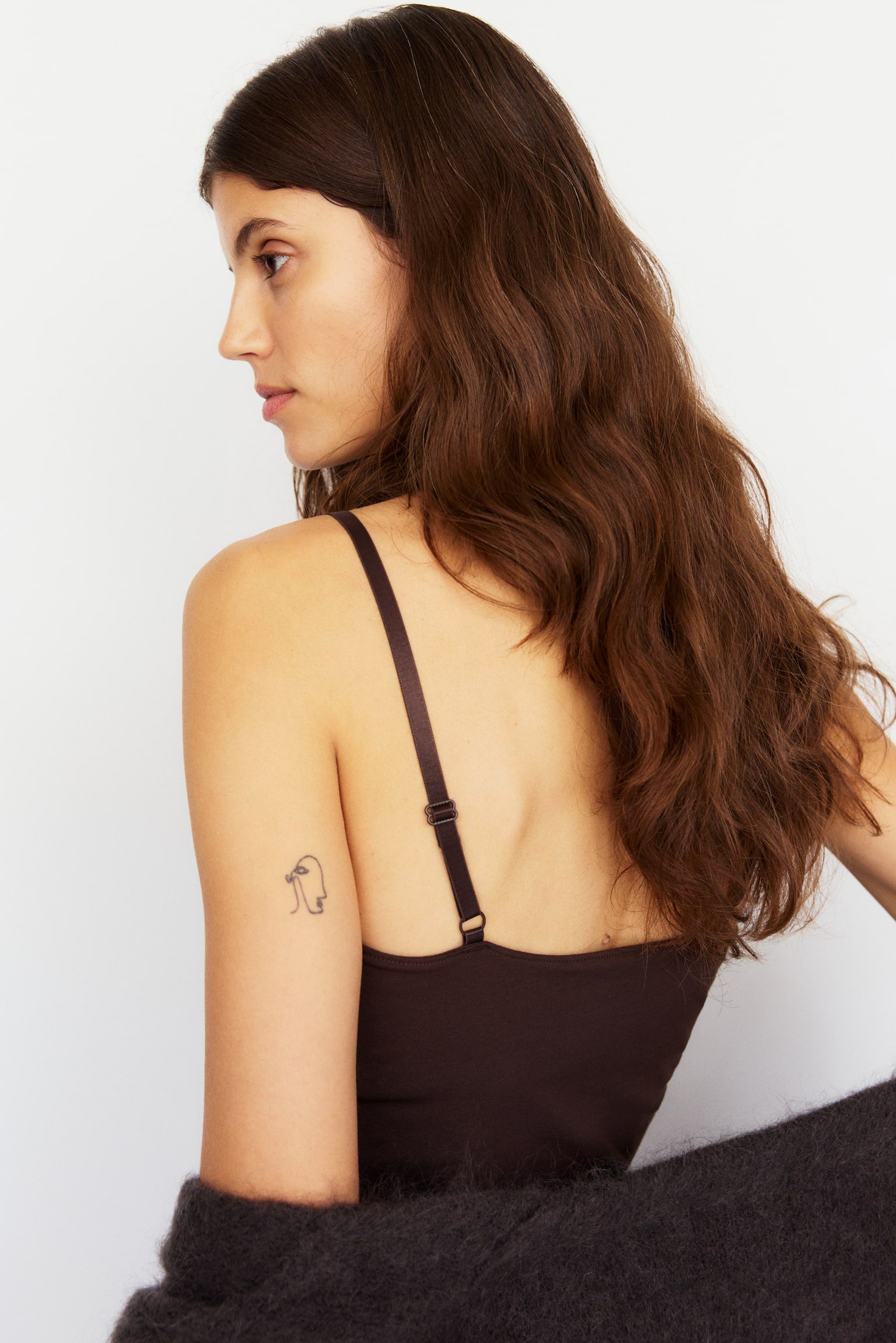 MAMA 3-pack nursing strappy tops - Dark brown/Beige/White/Burgundy/Powder pink/Black/White/Grey marl/Beige/Black/White/Light beige/Black/White/Dark green/Cream/Black/Pigeon blue/Navy blue - 6