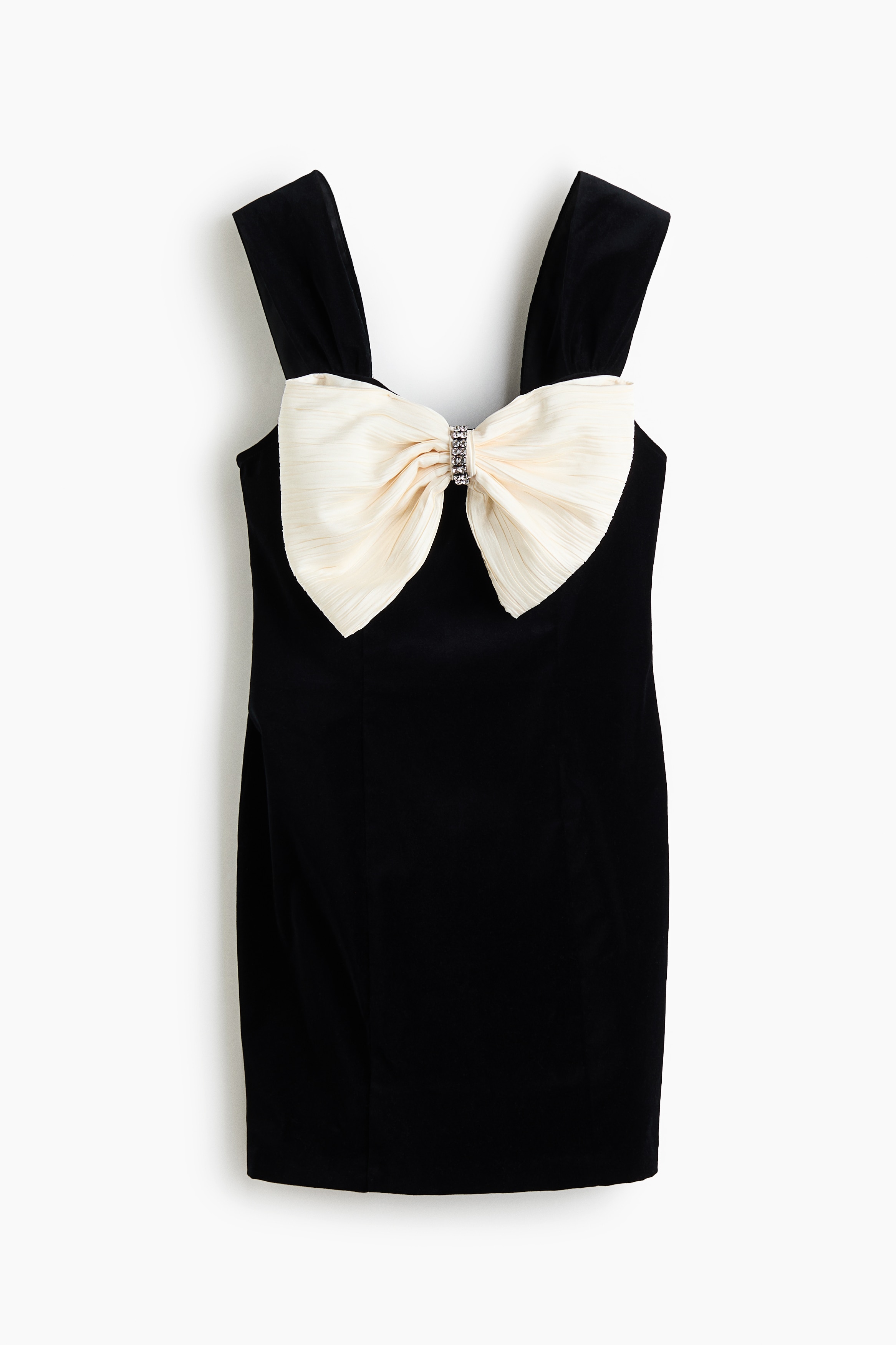 Bow-detail velvet dress