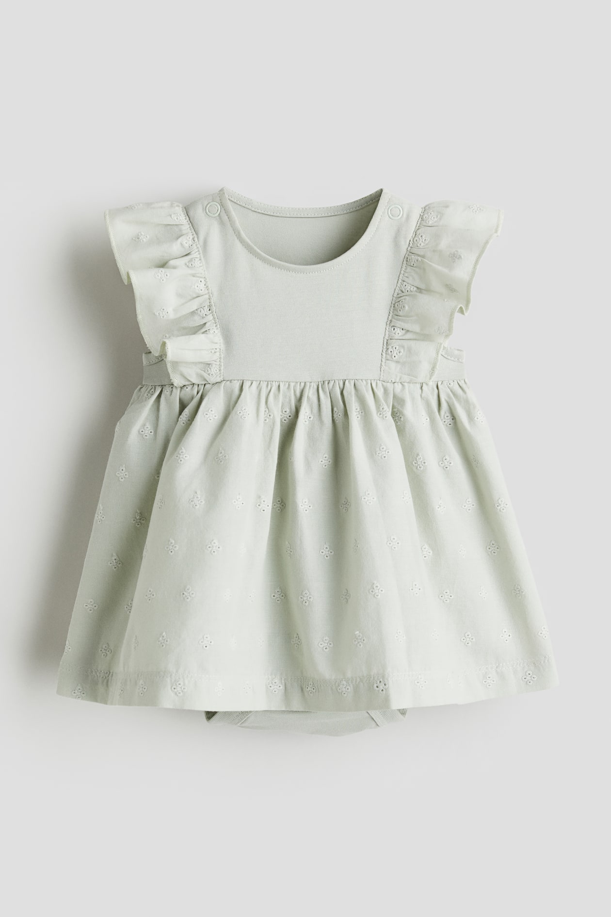 Ruffle-trimmed Bodysuit Dress - Light dusty green - Kids | H&M US