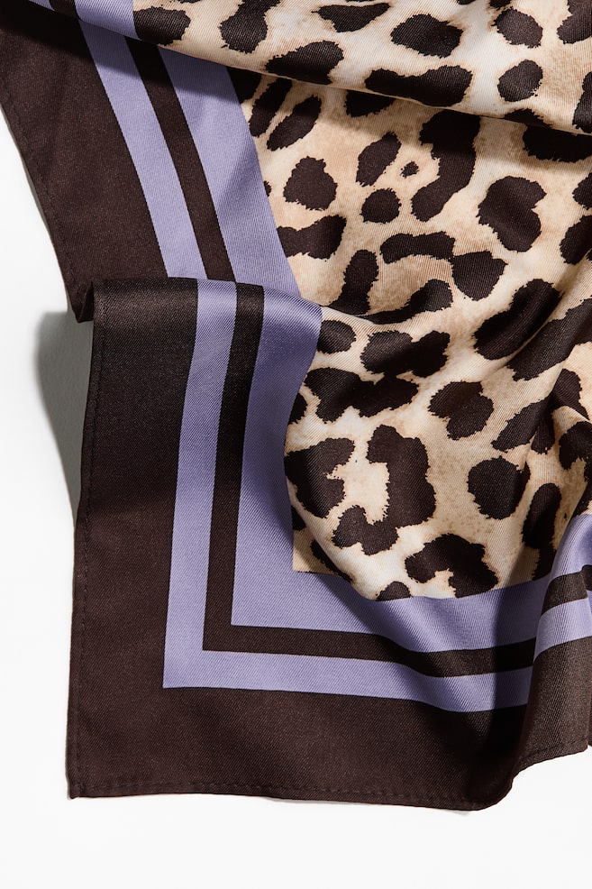 Patterned Scarf - Light purple/leopard print/Bright blue/knots/Rust red/yellow/Light pink/paisley/Dark red/patterned - 5