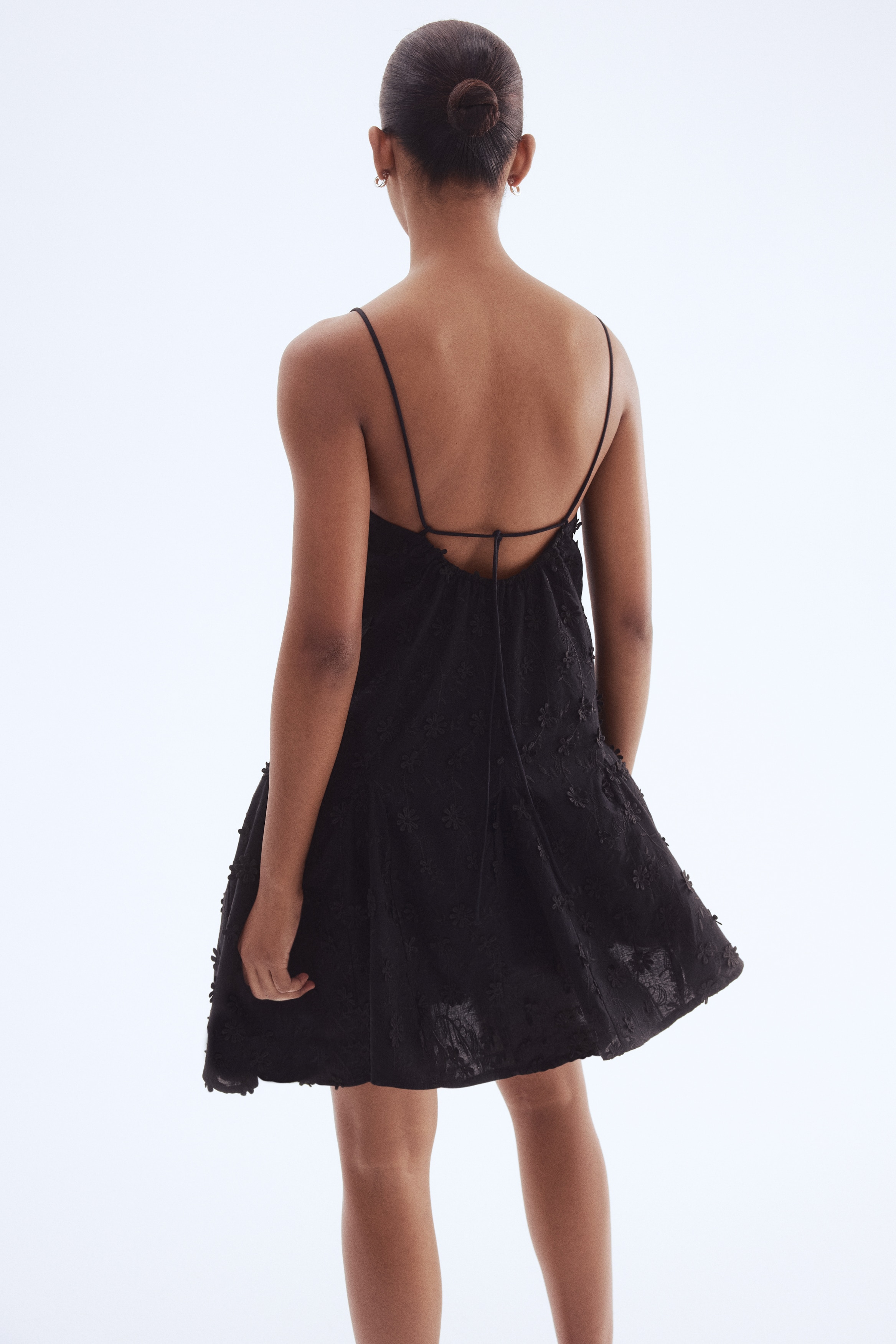 Appliquéd cotton dress