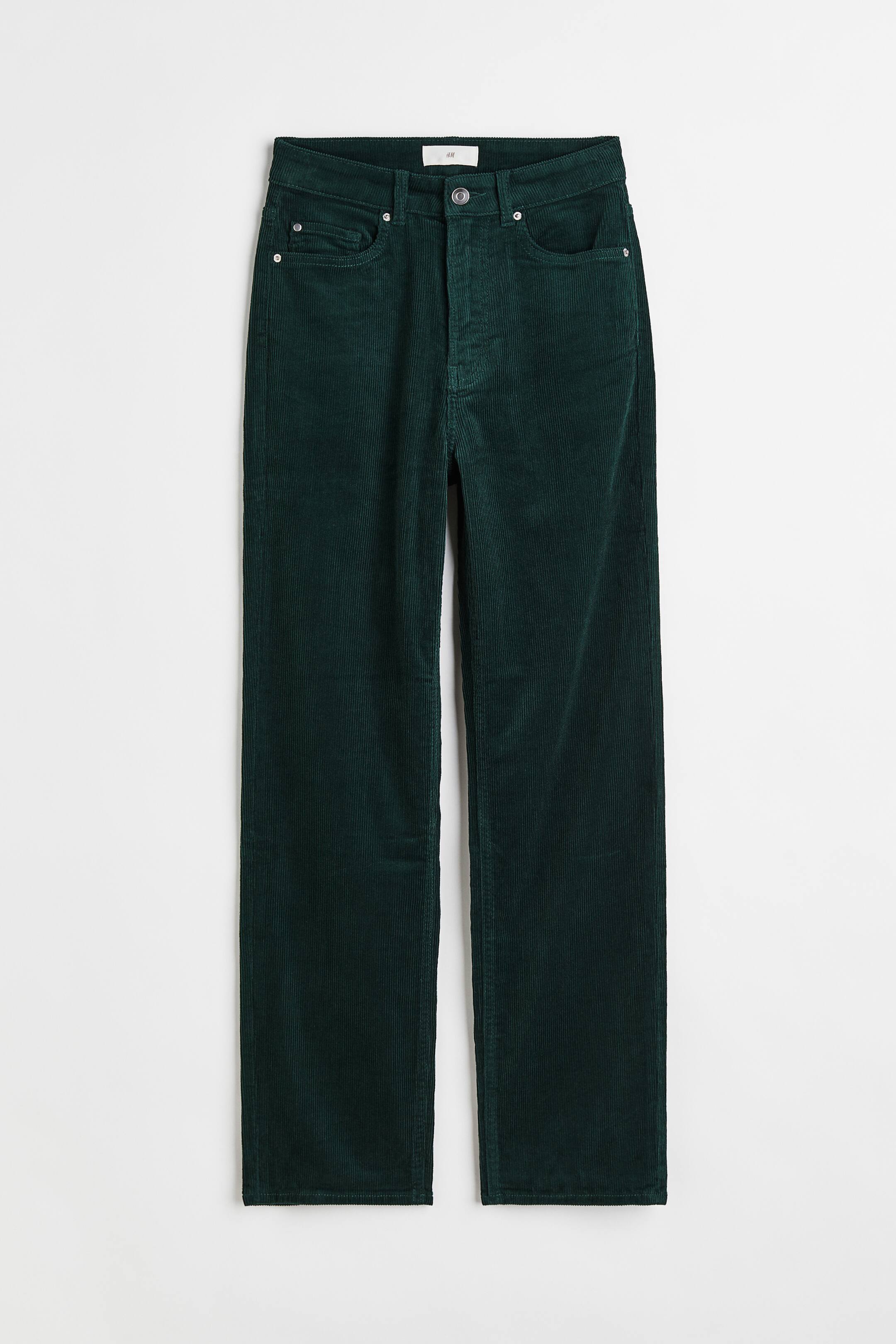Xem ảnh lớn hơn: Quần nhung tăm dáng ôm gọn - Màu xanh lá đậm - Ladies | H&M VN 1