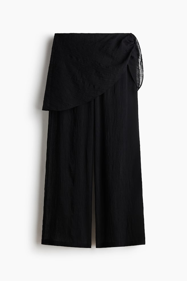 Strandhose mit Tuchdetail - Schwarz - 1