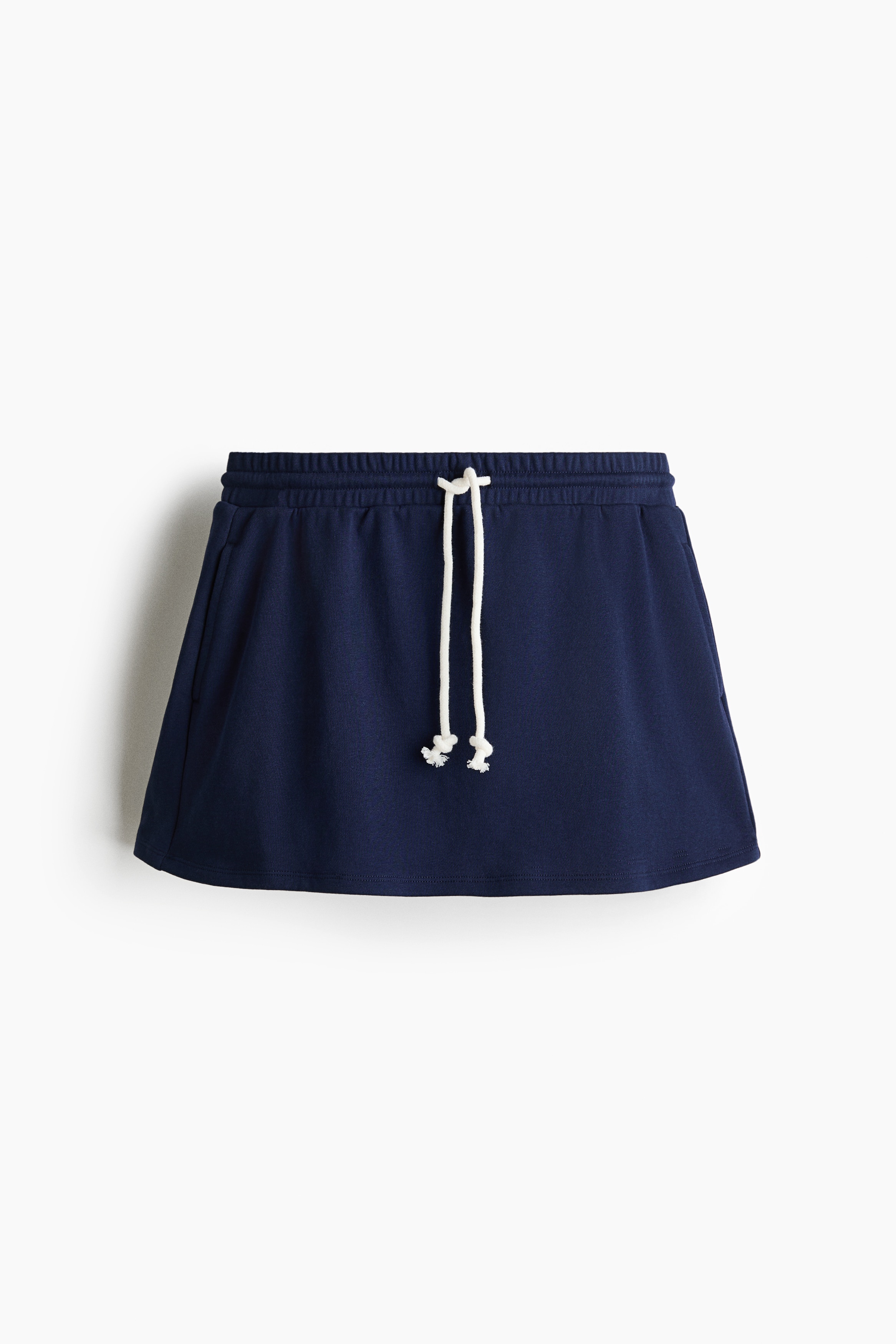 Pleat-detail sweatshirt skort - Dark blue/Light grey marl/Cream