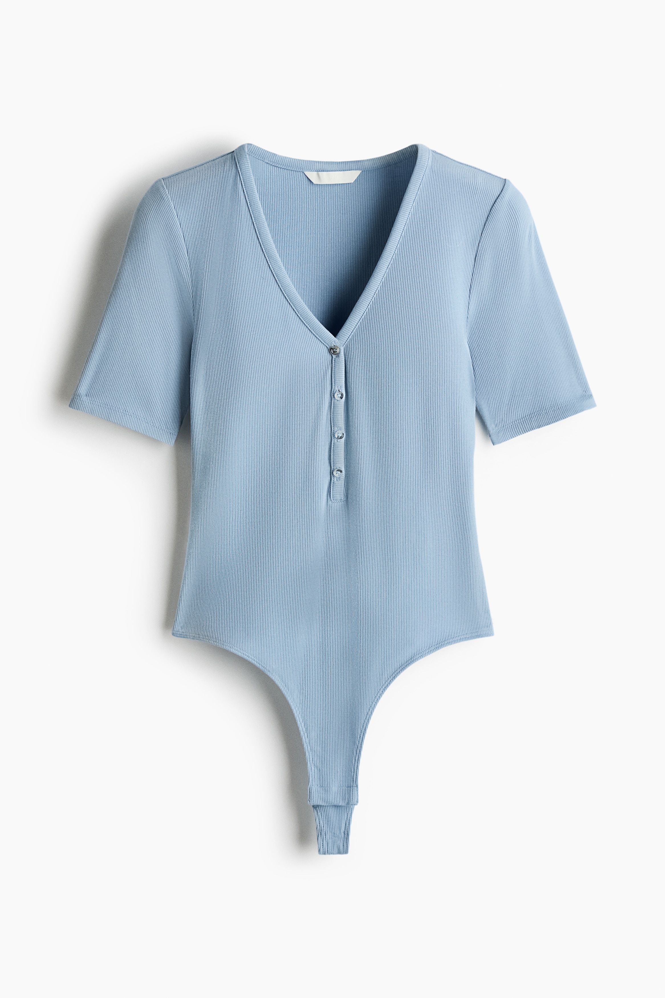 V-neck body - Light blue/Dark olive green