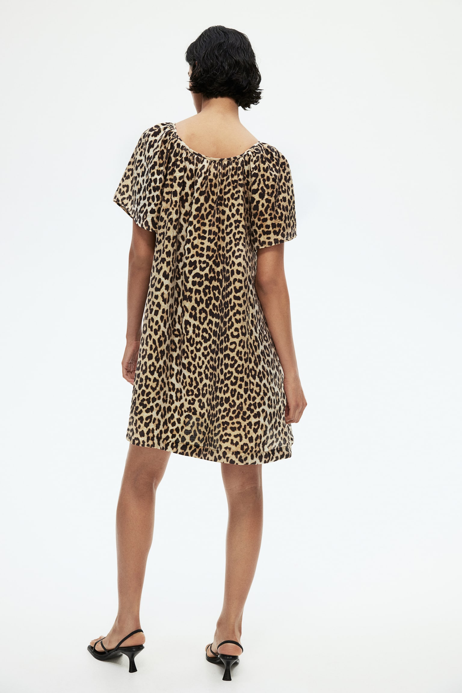 A-line dress - Beige/Leopard print/Green/Patterned - 6