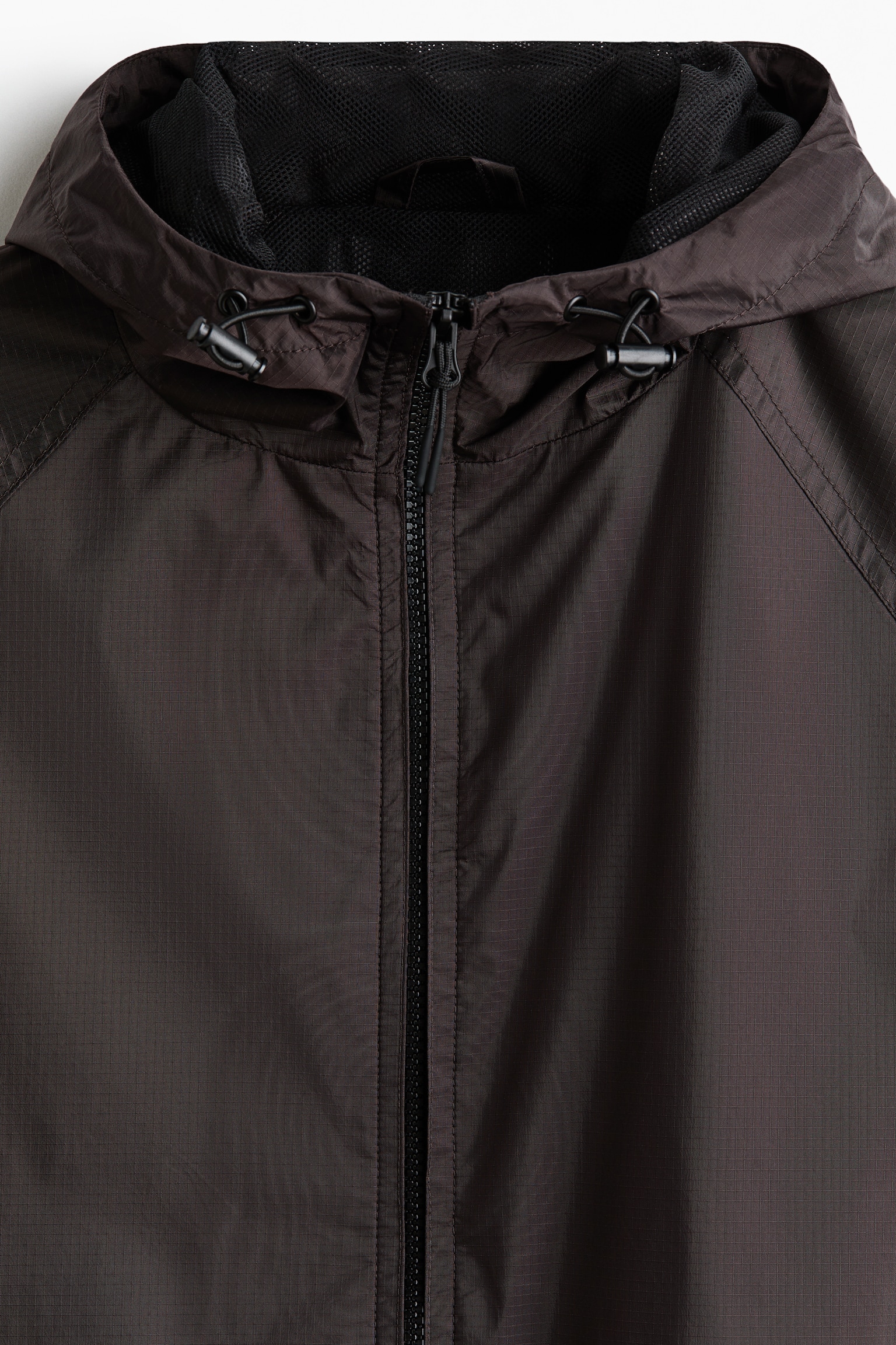 Мужская куртка H&M Nylon Windbreaker, цвет: Тёмный коричневый — фото 7