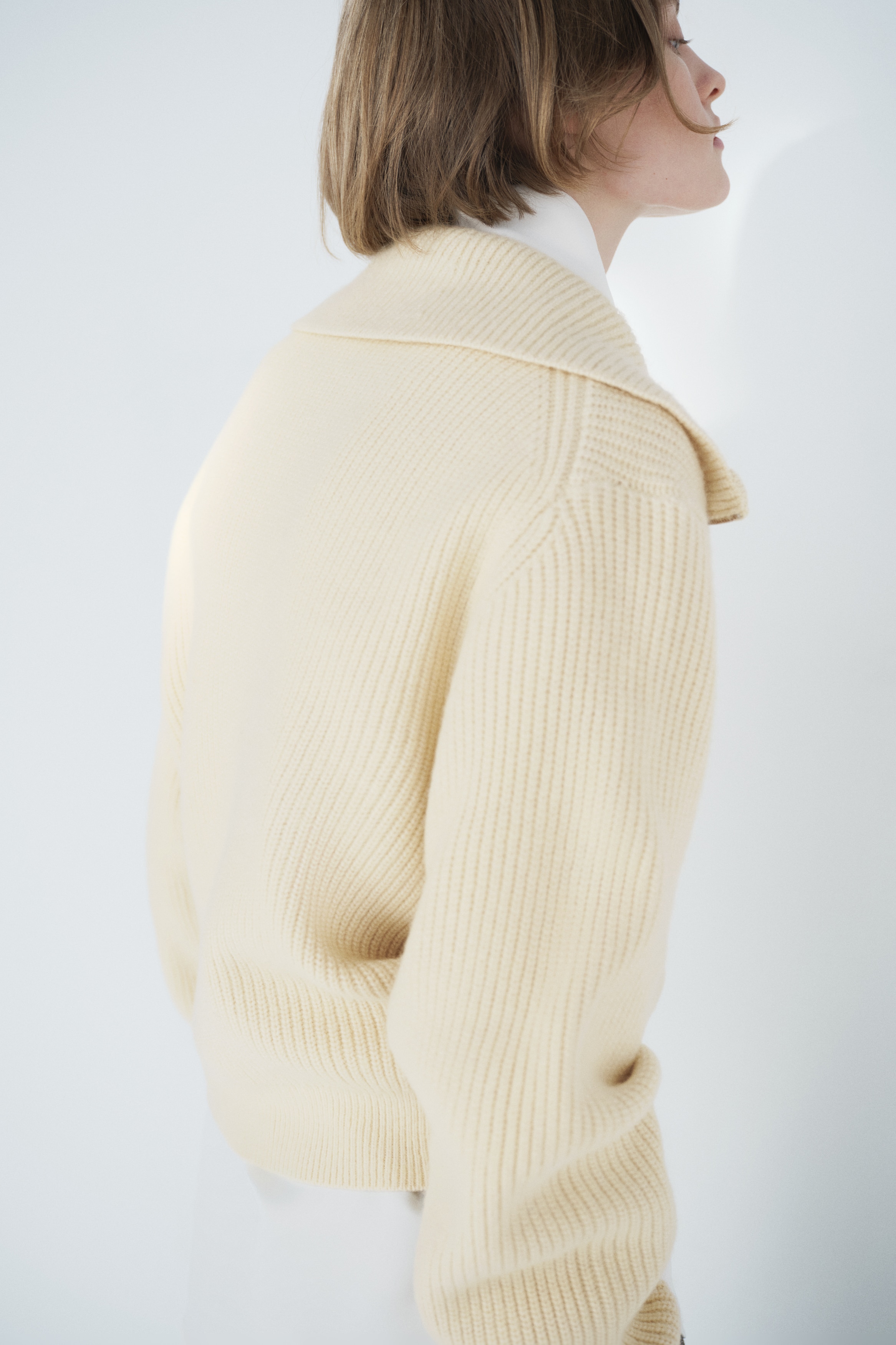 Le chandail col zippé pure laine Leknes | Dale of Norway | Rayures et