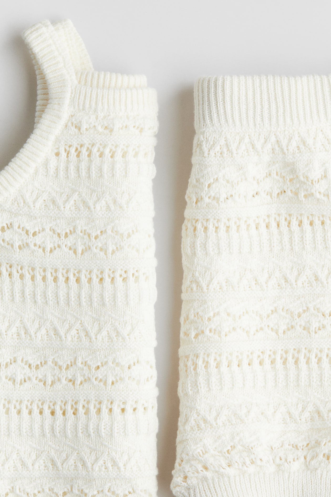 2-Piece Pattern-Knit Set - White - Kids | H&M US
