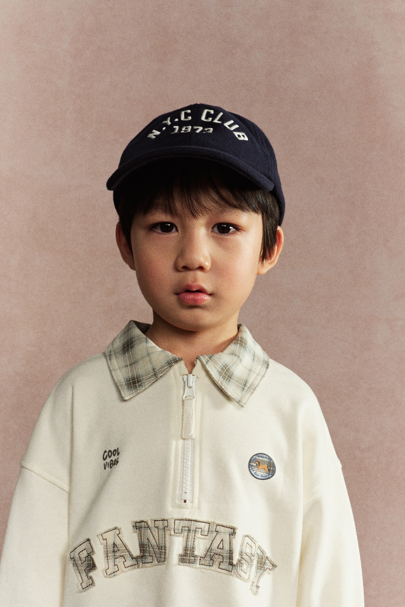 Motif-detail zip-top sweatshirt - Cream/Fantasy/Blue/Block-coloured/Khaki green/Adventure - 6