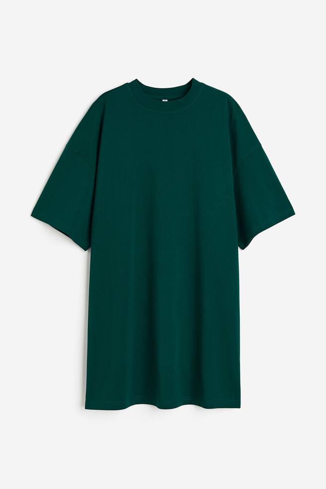 Oversized T-shirt dress - Dark green/Black/Dark grey/Light beige - 2