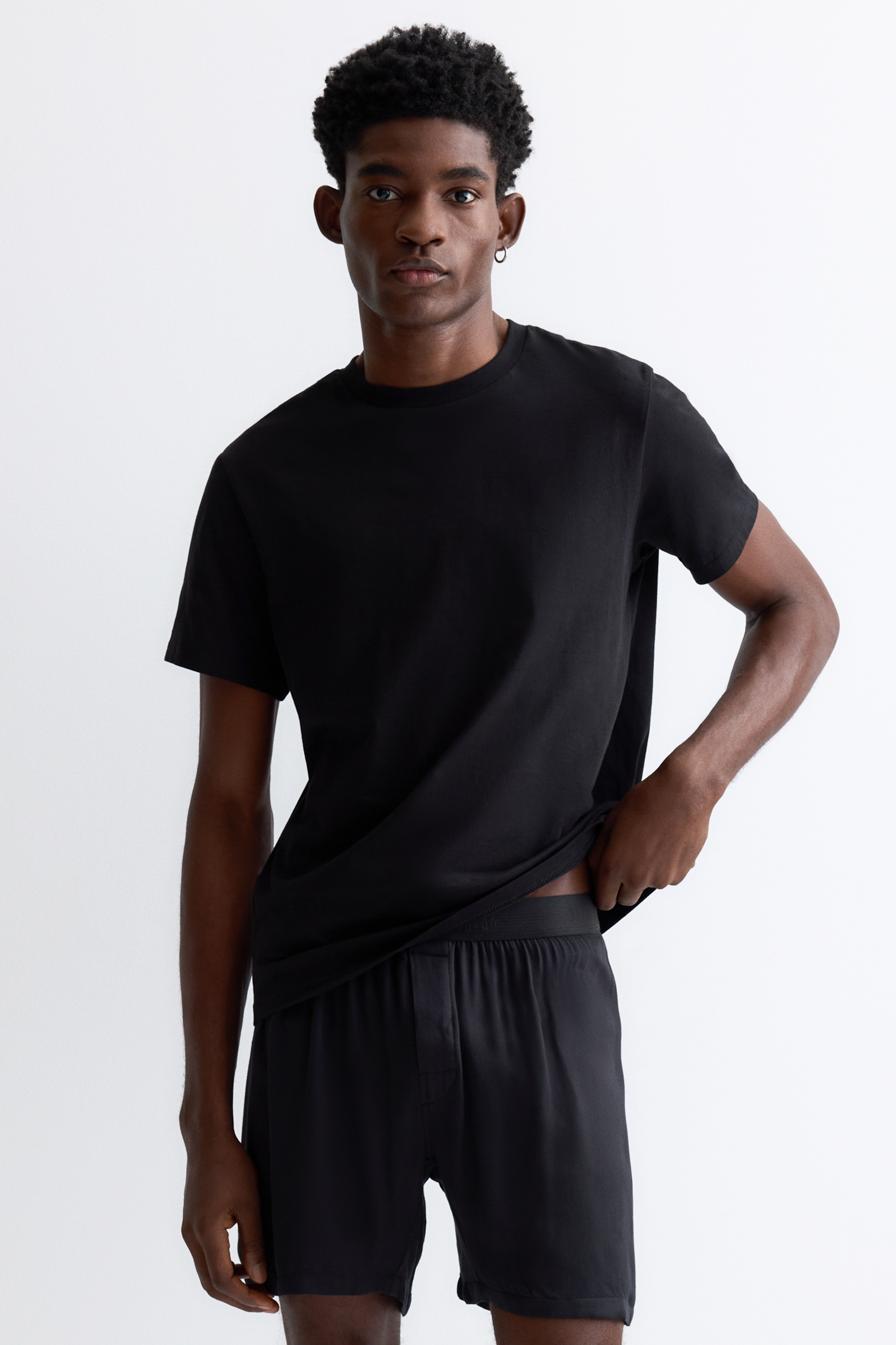 H & M - サテンボクサーショーツ - ブラック