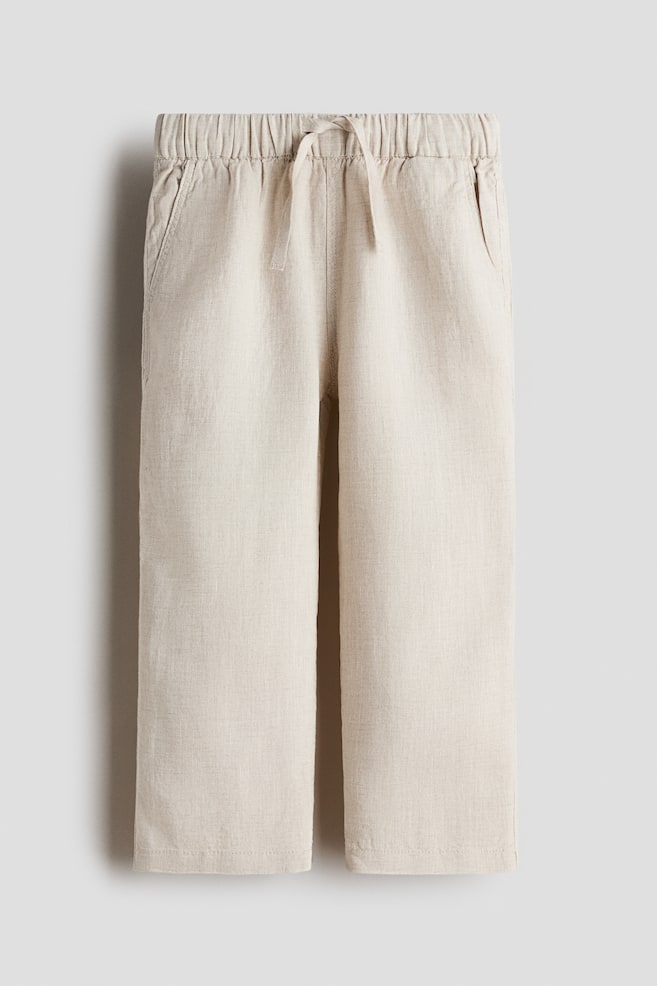 Pantalon en lin - Beige clair/Vert kaki clair/Bleu marine - 1