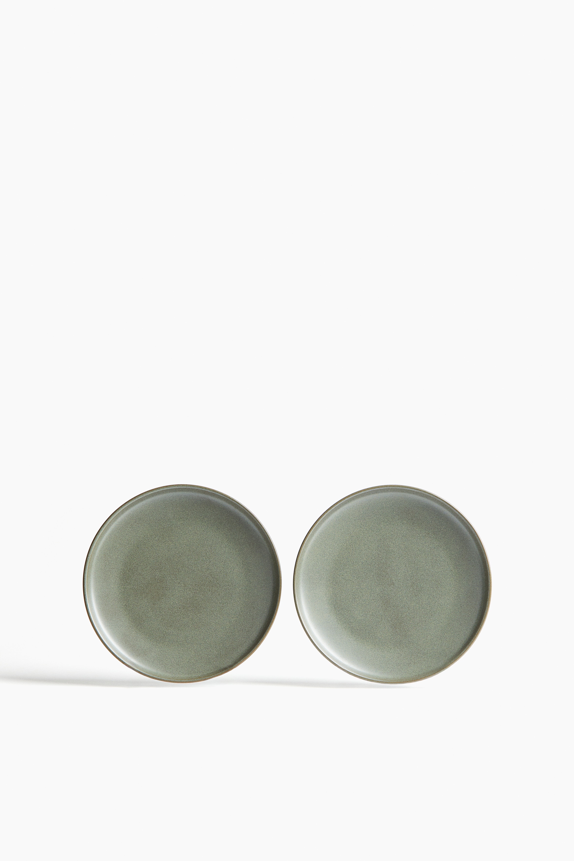 2-pack reactive-glaze starter plates - Dusty green/Light beige/Beige/Black