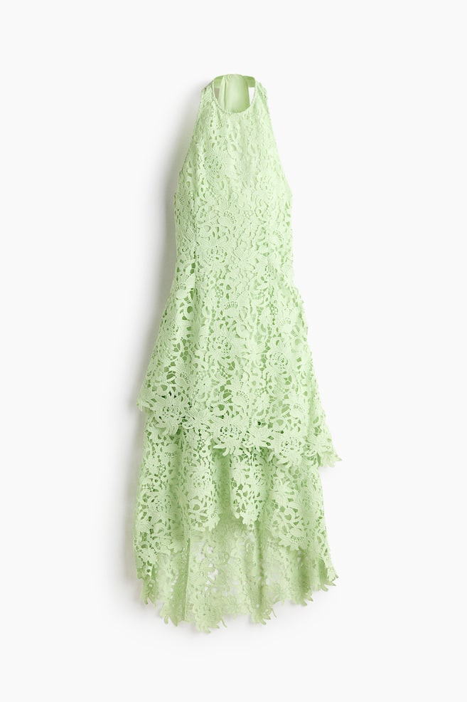 Robe dos nu en dentelle - Vert clair - 1