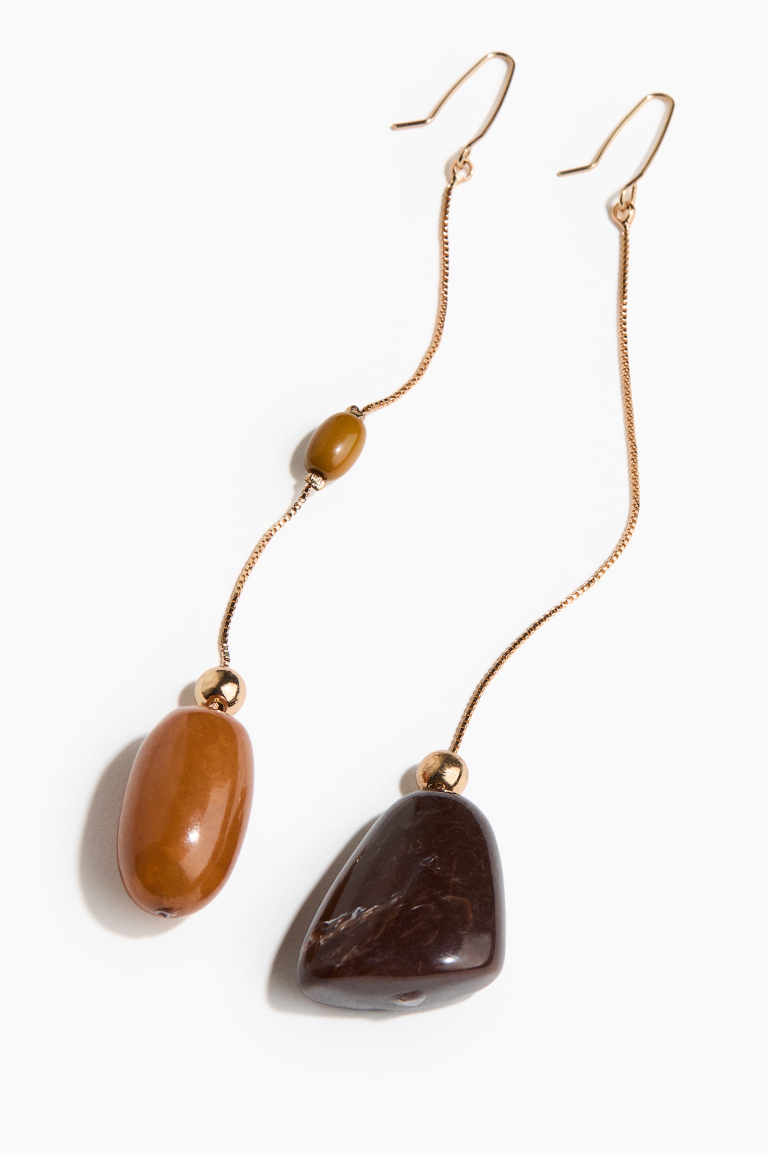 Long pendant earrings - Gold-coloured - 2