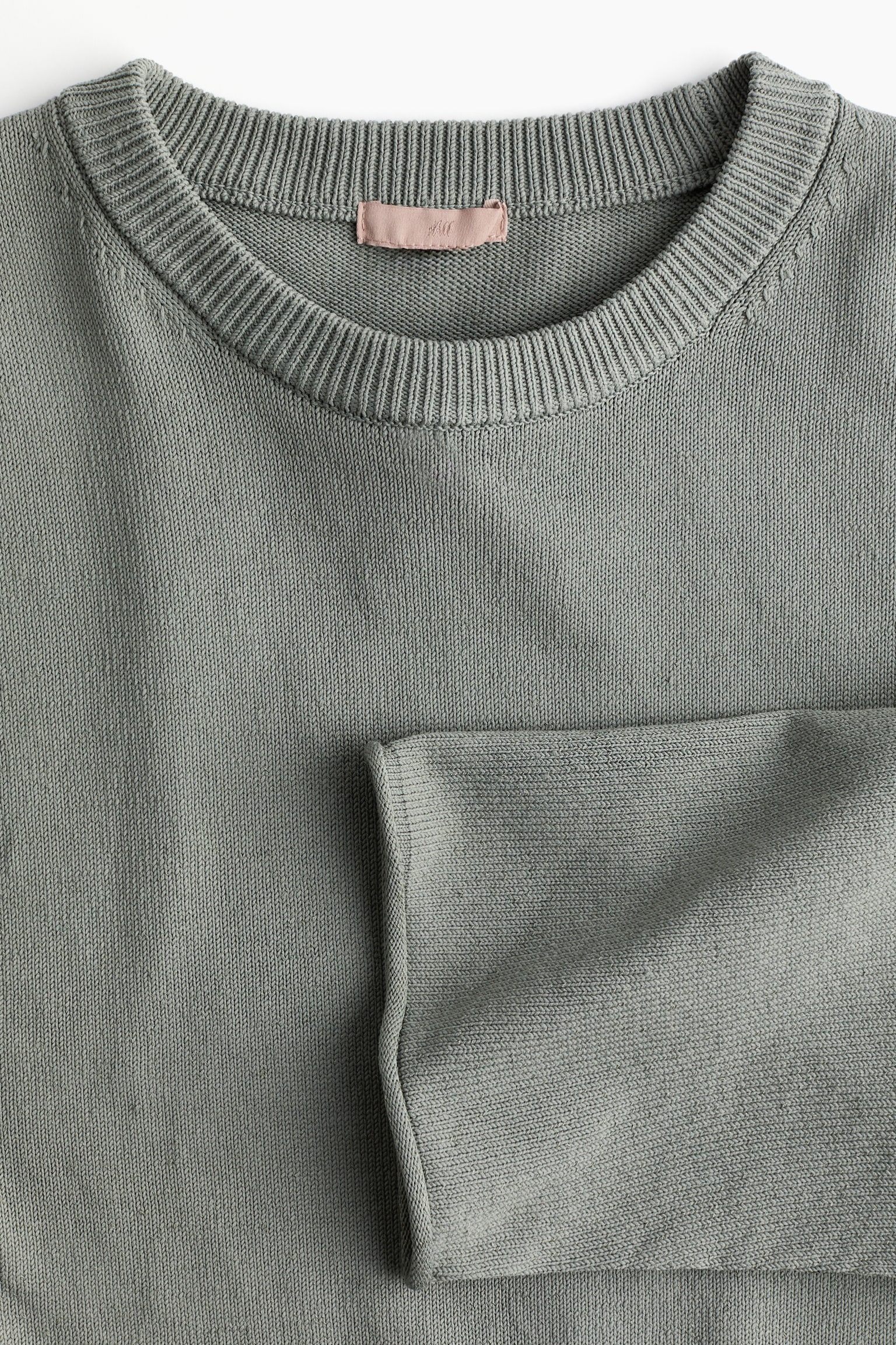 Roll Edge Sweater - Khaki green/Light beige/Black - 6