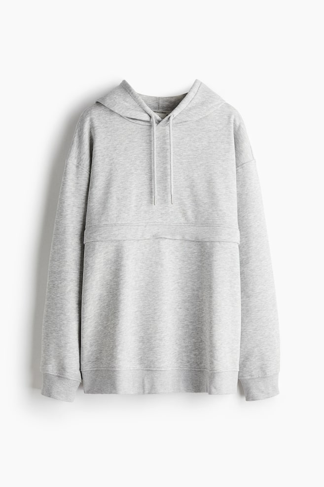 MAMA Before & After Nursing hoodie - Light grey marl - 1