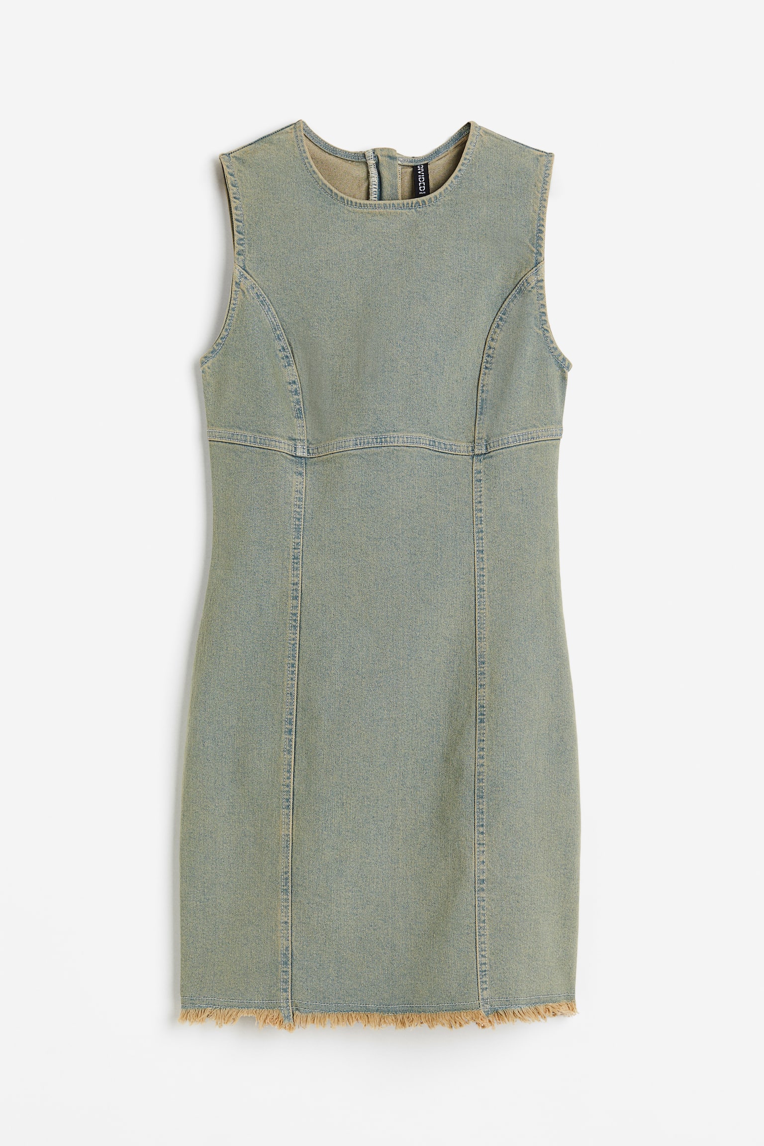 Denim Bodycon Dress - Yellow blue - 2