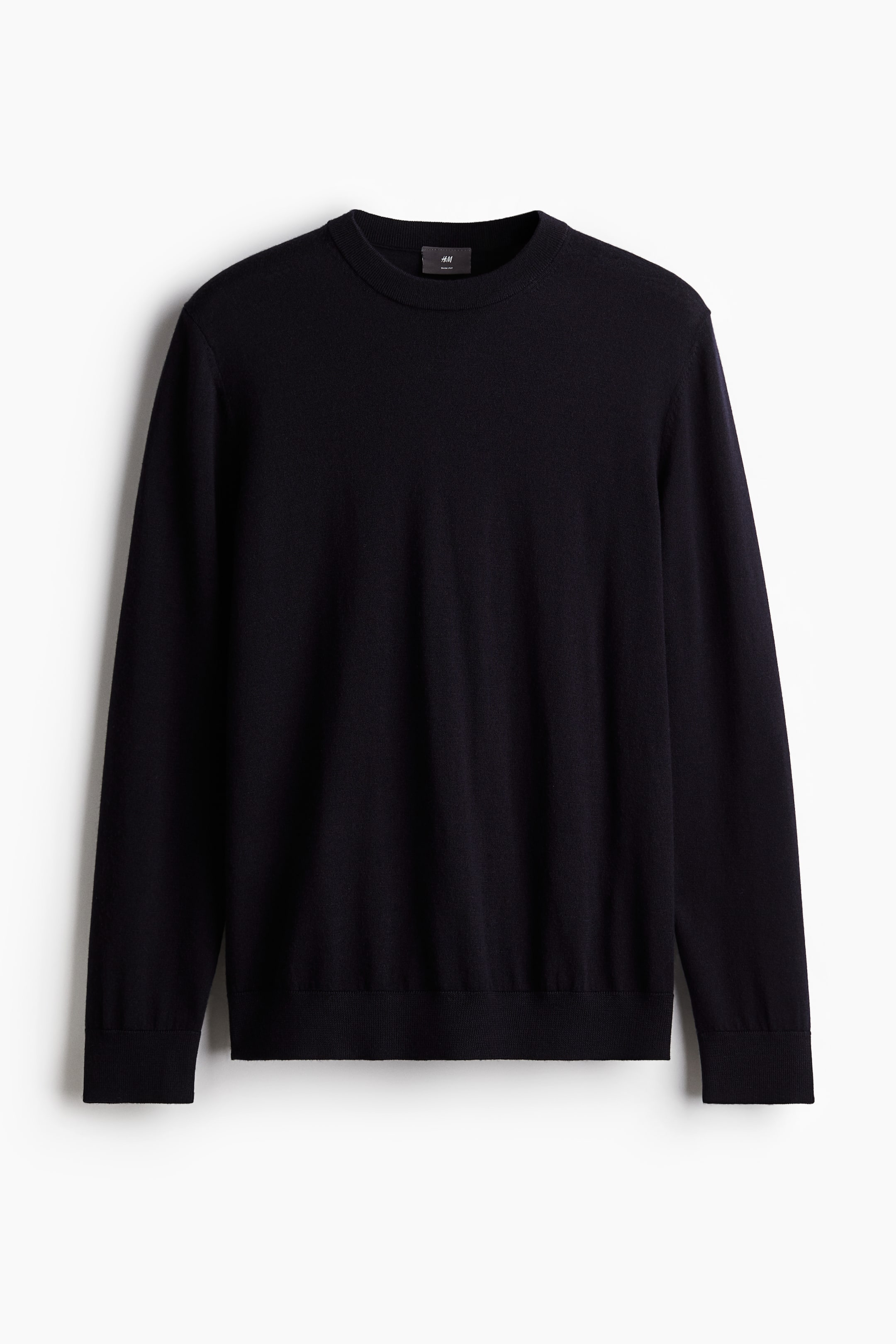 Slim Fit Wool jumper - Navy blue - Men | H&M GB 5