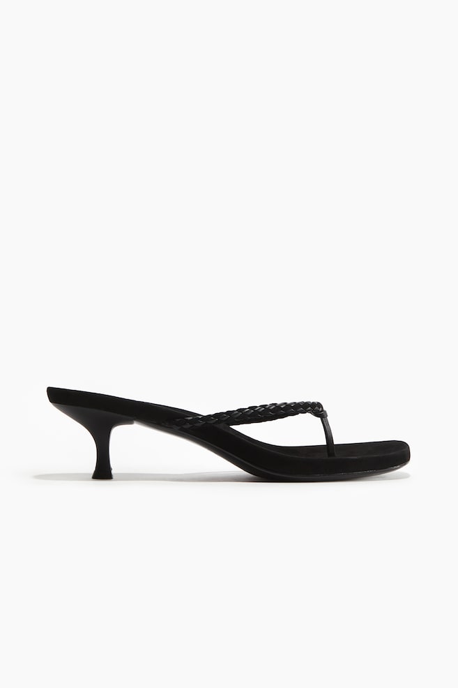 Heeled suede sandals - Black/Dark brown - 1