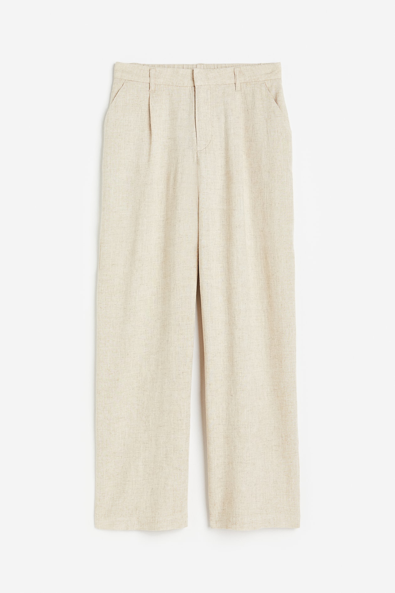 Linen-blend Dress Pants - Light beige - Ladies | H&M US