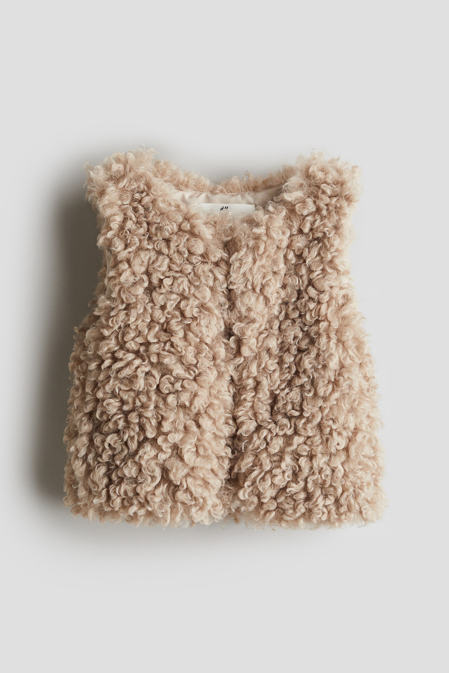 Fluffy gilet - Beige/Light dusty pink - 1