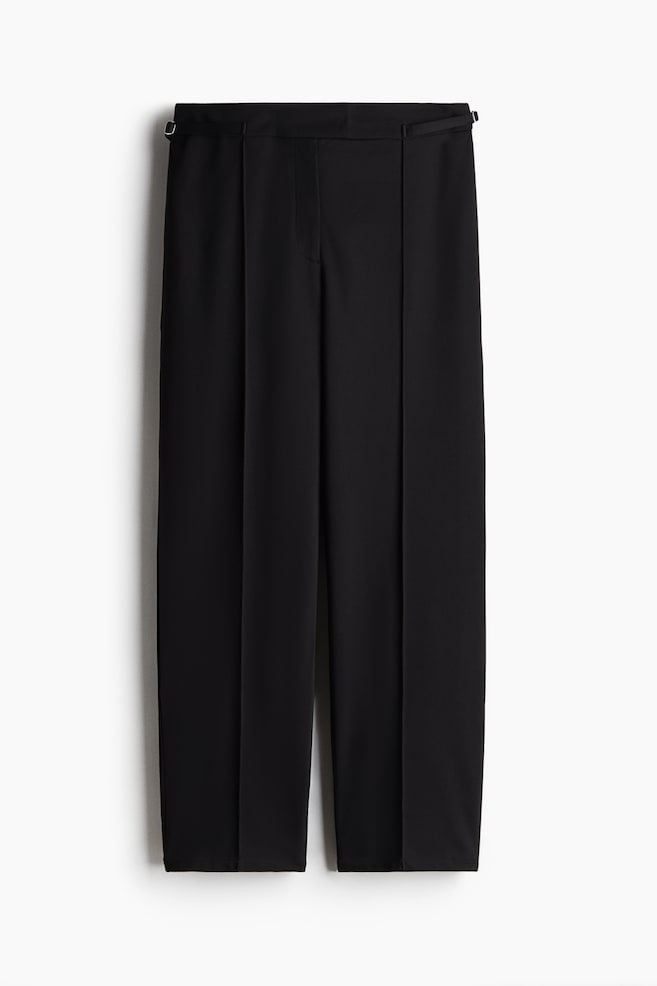 Strap-detail trousers - Black - 1