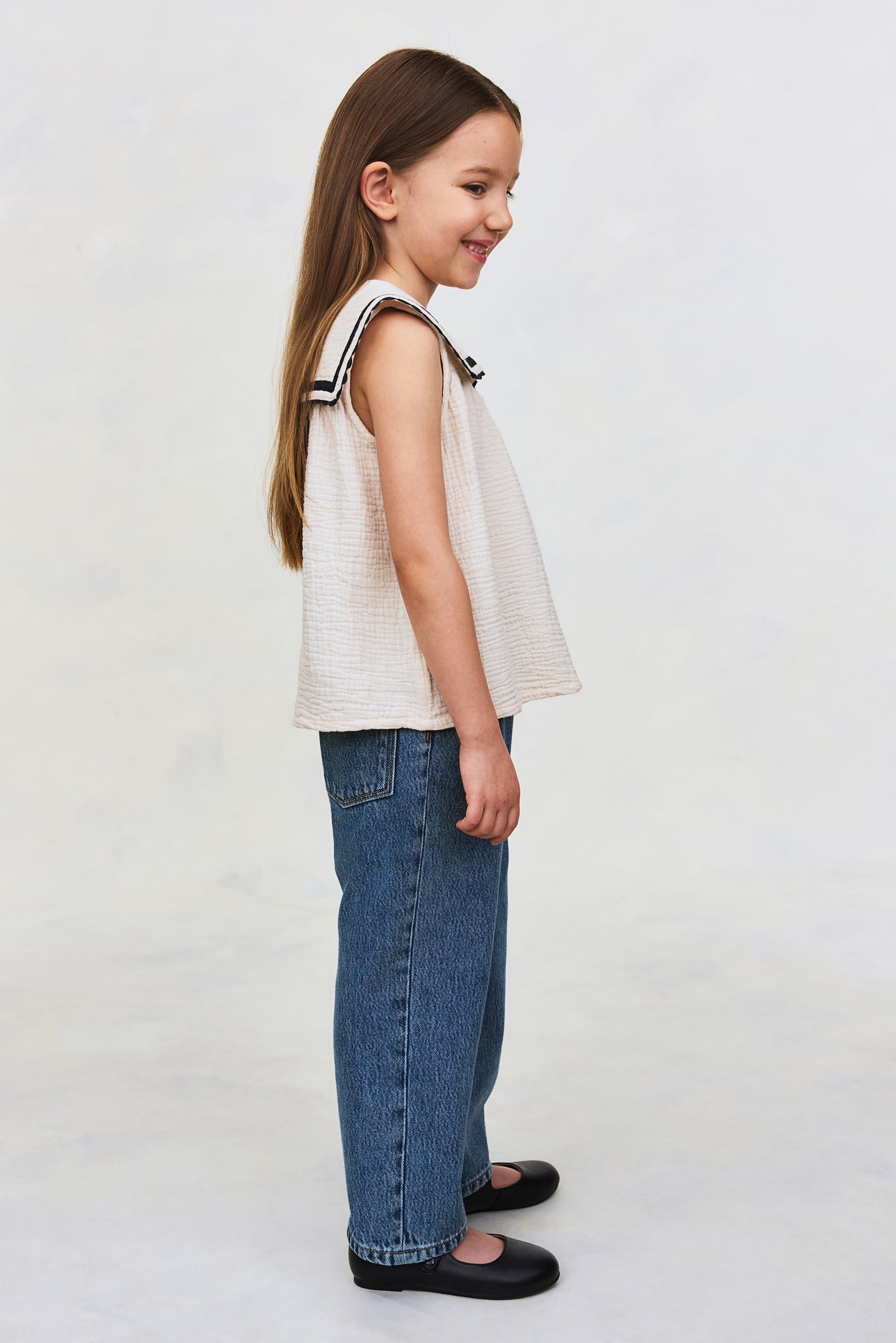 ワイドレッグデニム - ブルー - 5