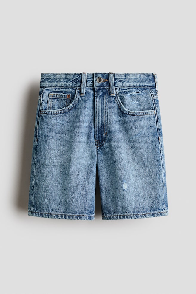 Loose-Fit Denim Shorts - Denim blue/Gray/Light denim blue/Black - 1