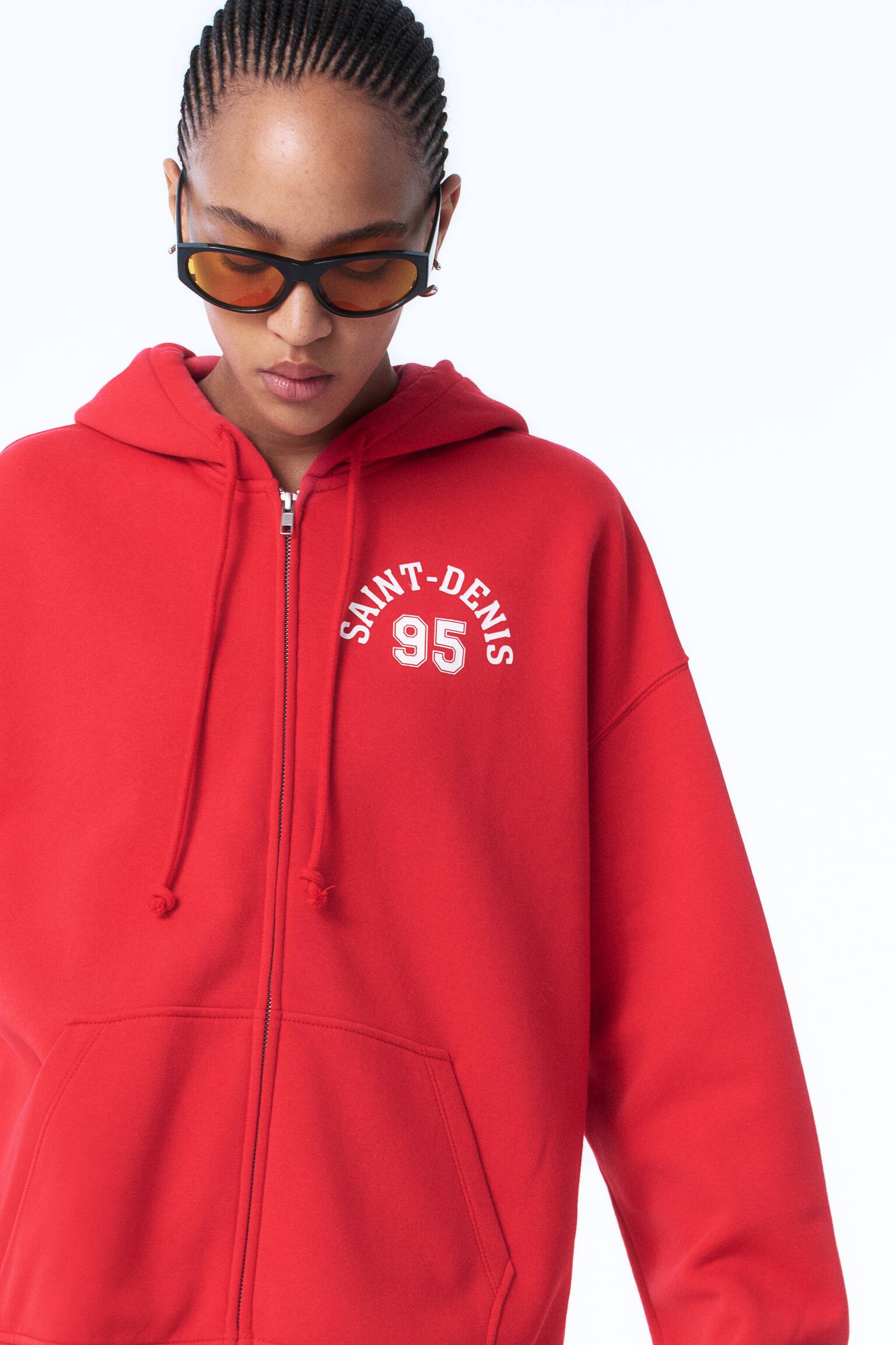 Oversized zip-through hoodie - Red/Saint-Denis/Black/Seine/Light beige/California/Light beige/Pure at Heart - 3