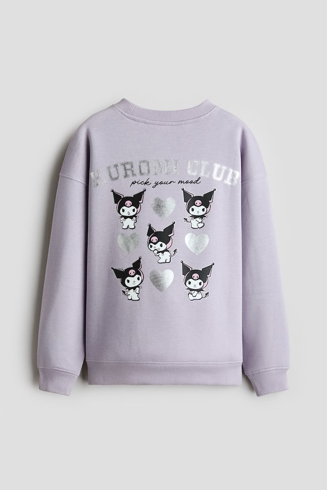 Printed Brushed-Inside Sweatshirt - Light purple/Kuromi/Pink/SmileyWorld®/Cream/Miffy/Charcoal gray/CapyFun/White/KPop Demon Hunters/Dark purple/Snoopy - 1