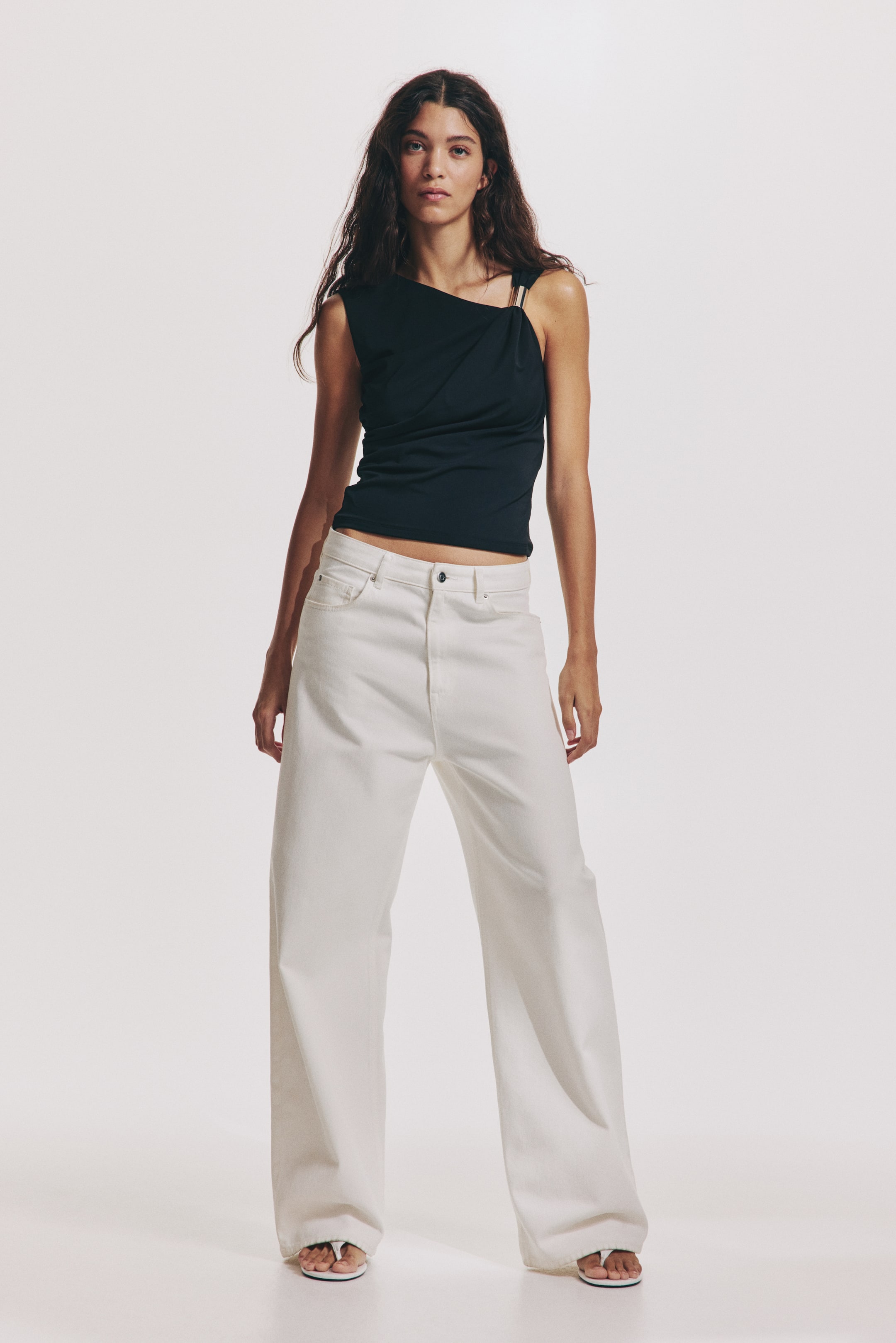 View larger image: Draped top - Black - Ladies | H&M IN 2