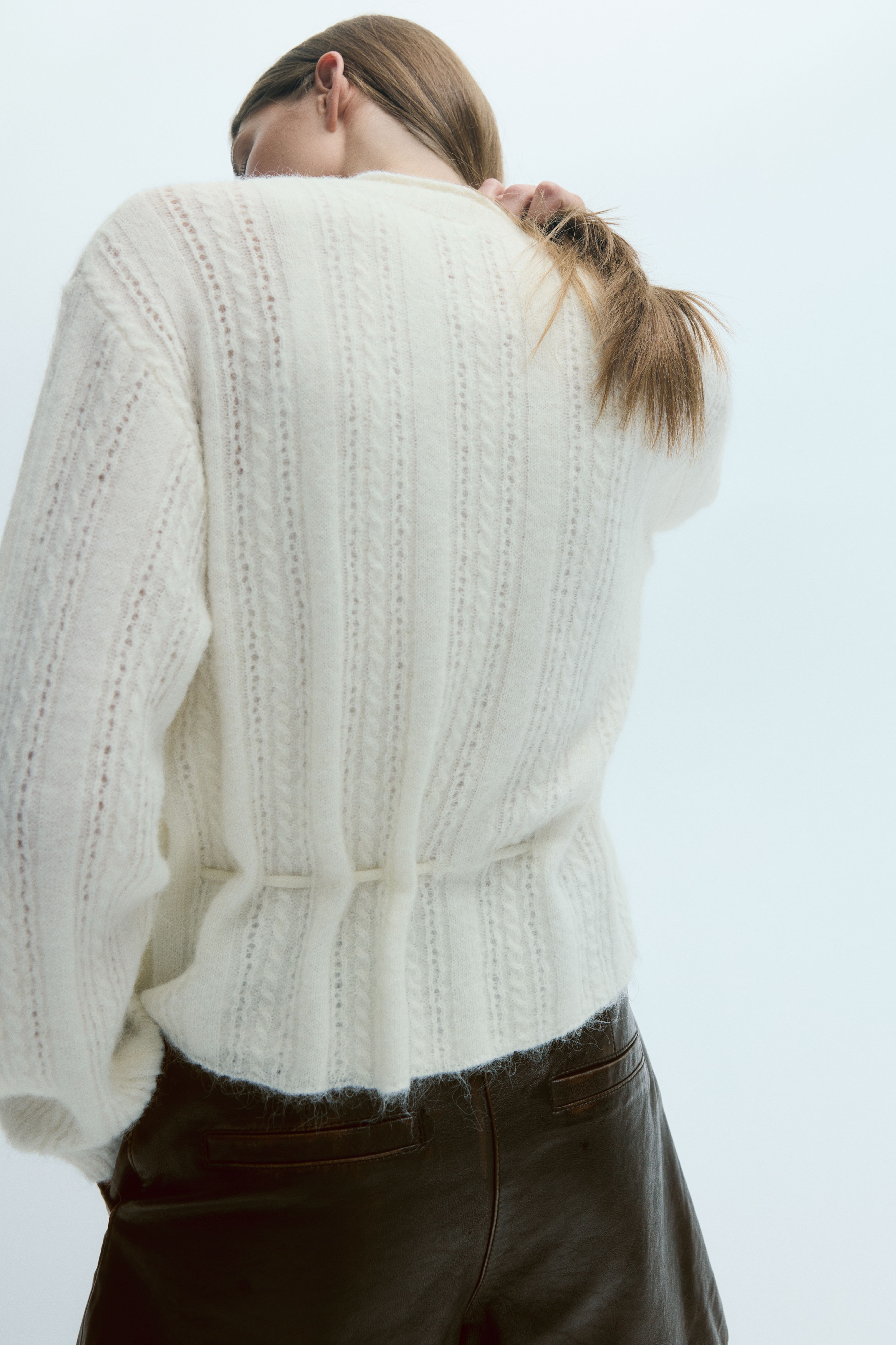 Drawstring-Detail Knit Cardigan