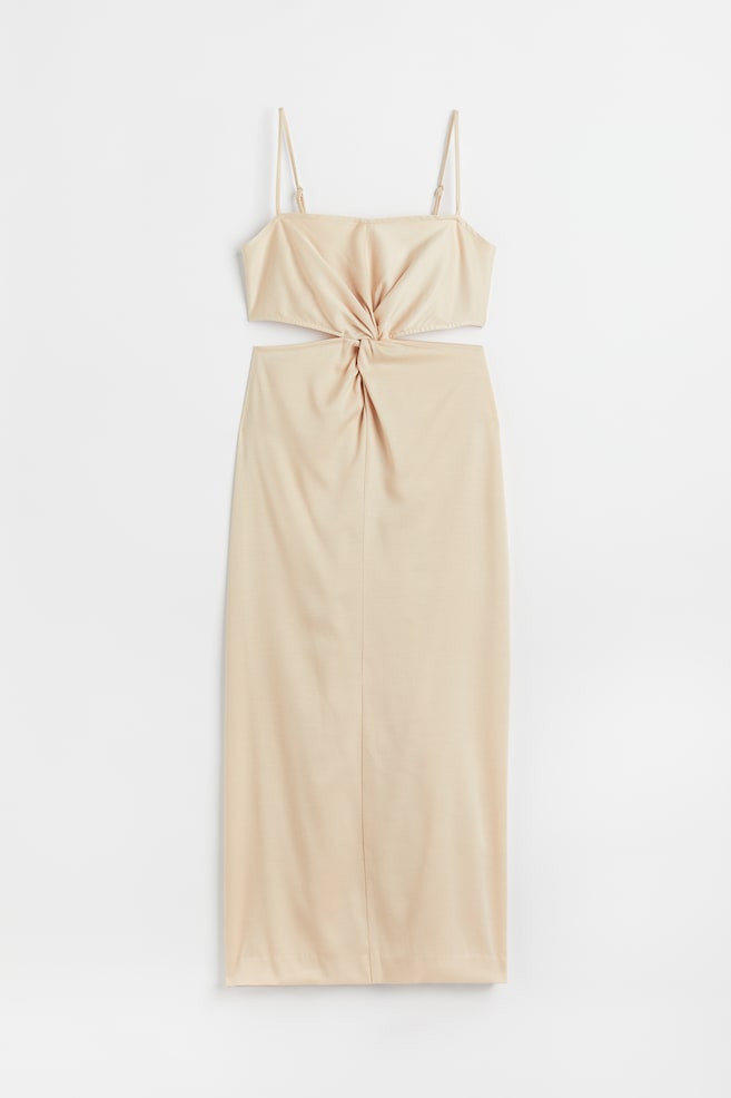 Vestido bodycon con detalles cut-out - Beige - 1