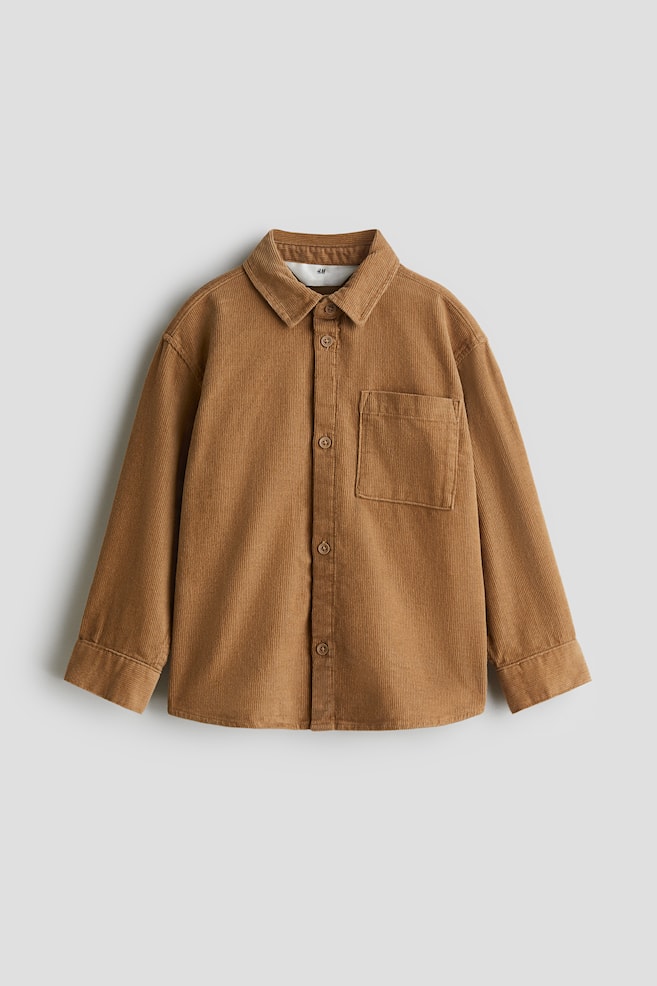 Gemustertes Cordhemd - Beige - 1