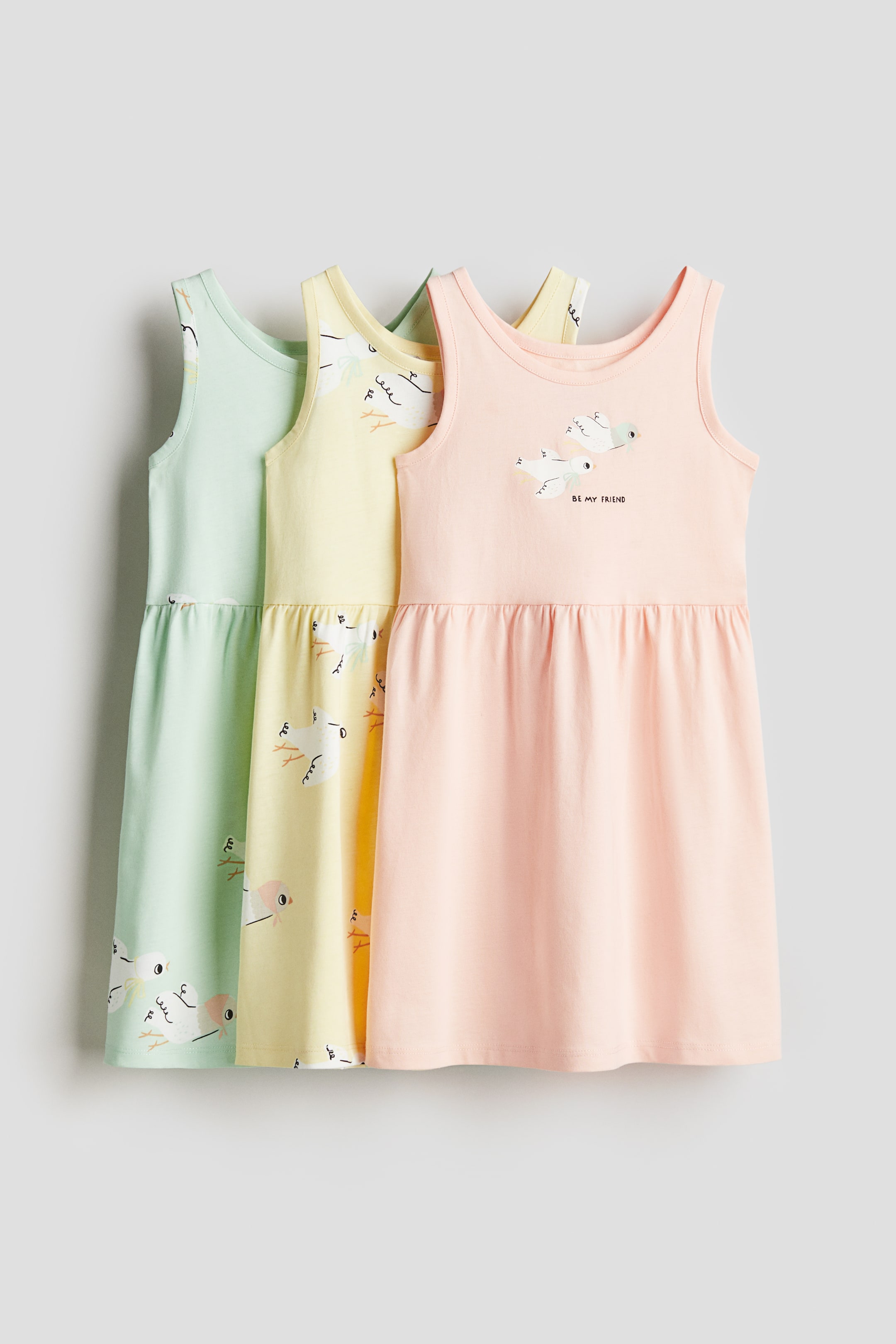 3-pack printed cotton dresses