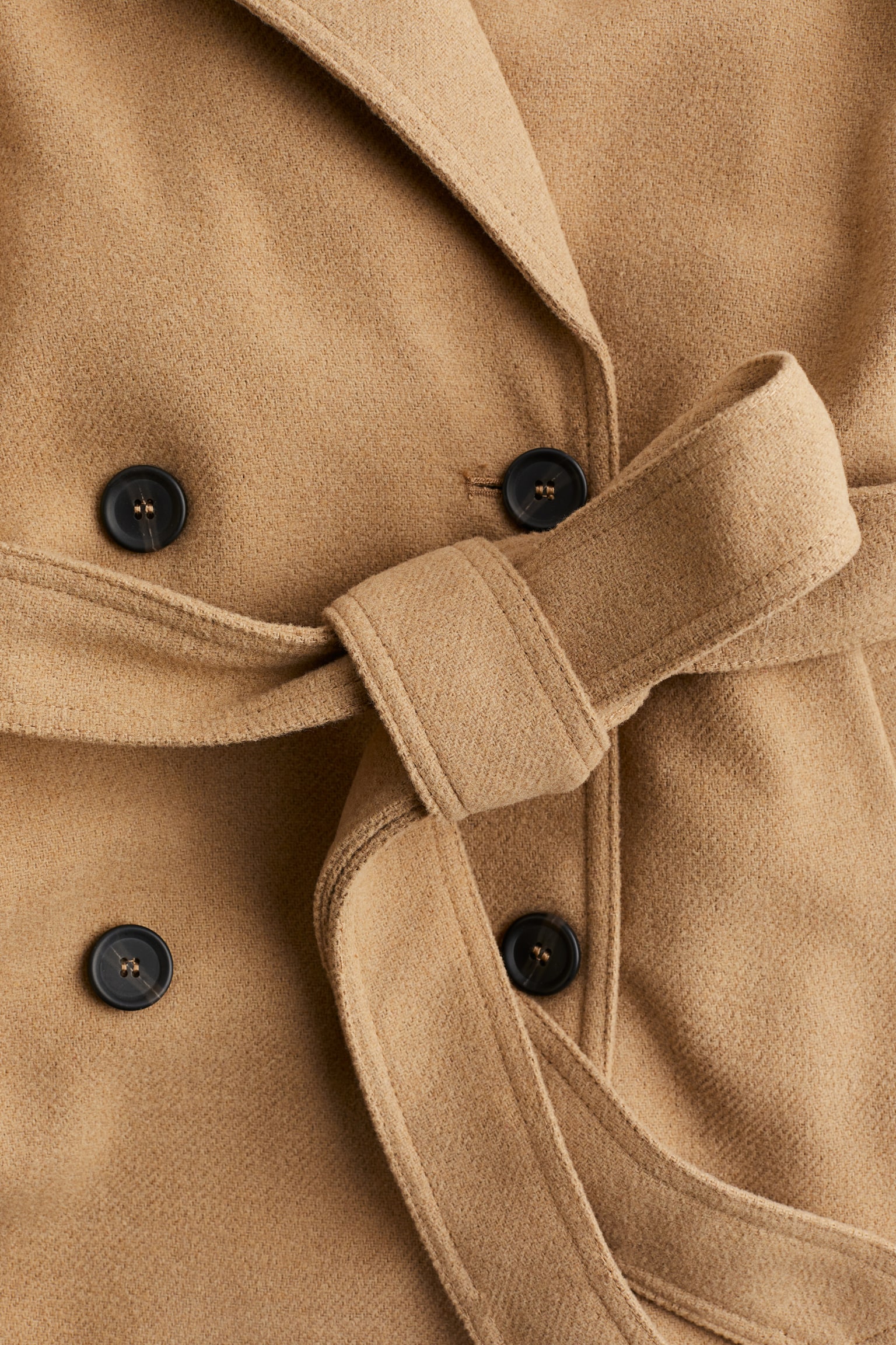 Short felted pea coat - Bege/Bege claro/Preto/Cinzento escuro mesclado - 6