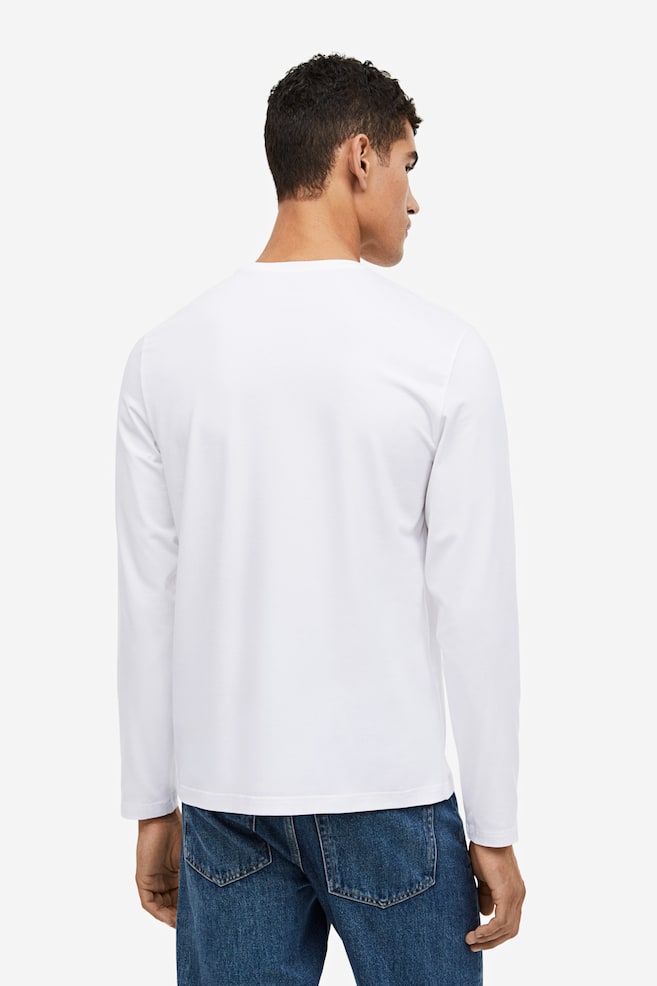 Slim Fit Jersey top - White/Black - 6
