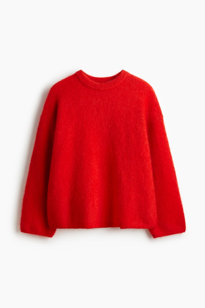 Oversized tröja i mohairmix - Röd/Brun/Senapsgul/Mörkgrå/Svart/Mörkbeige/Bränd orange/Grön/Ljusbeige/Ljusblå/Dimlila - 1