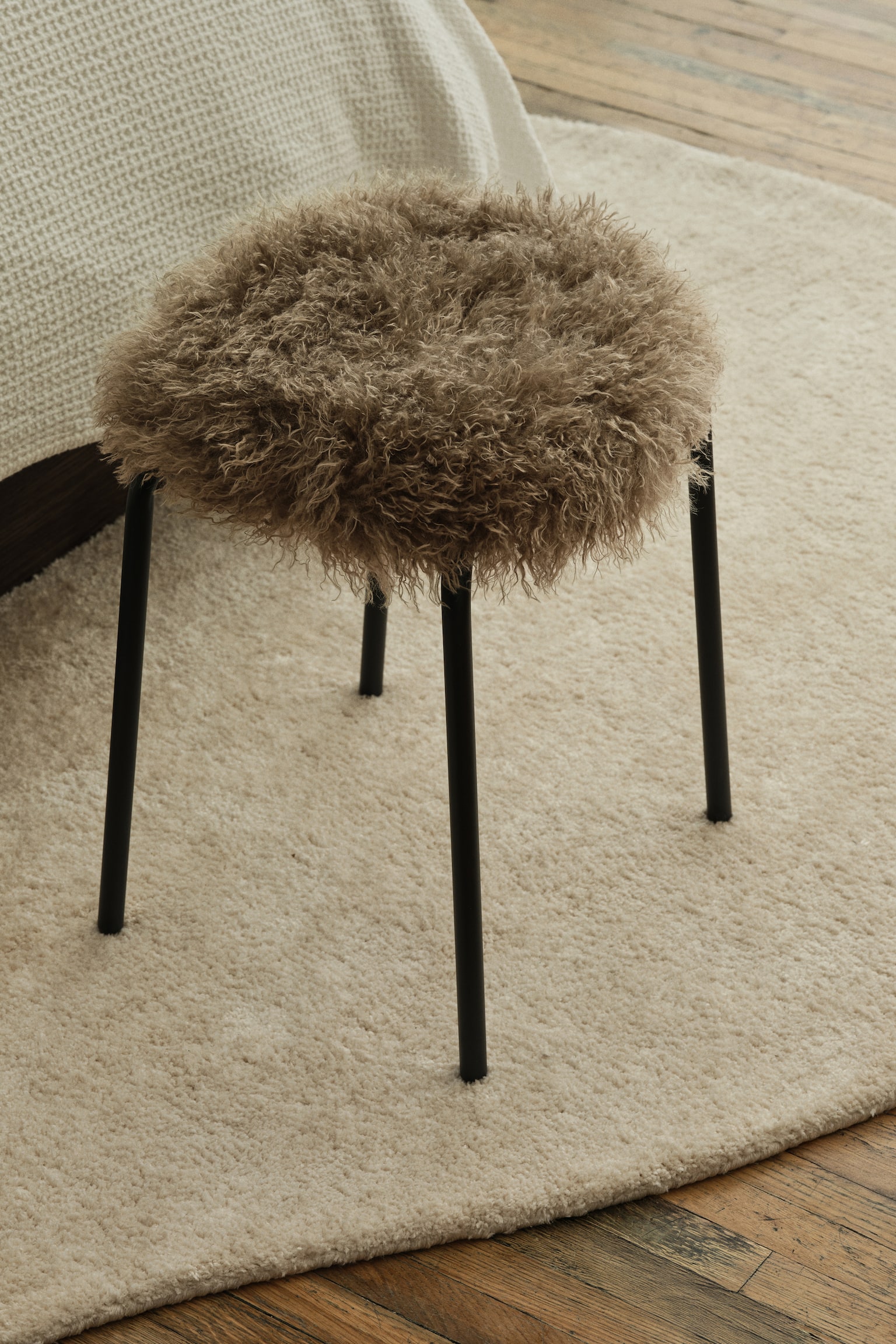 Fluffy stool - Dunkelbeige/Hellbeige - 2