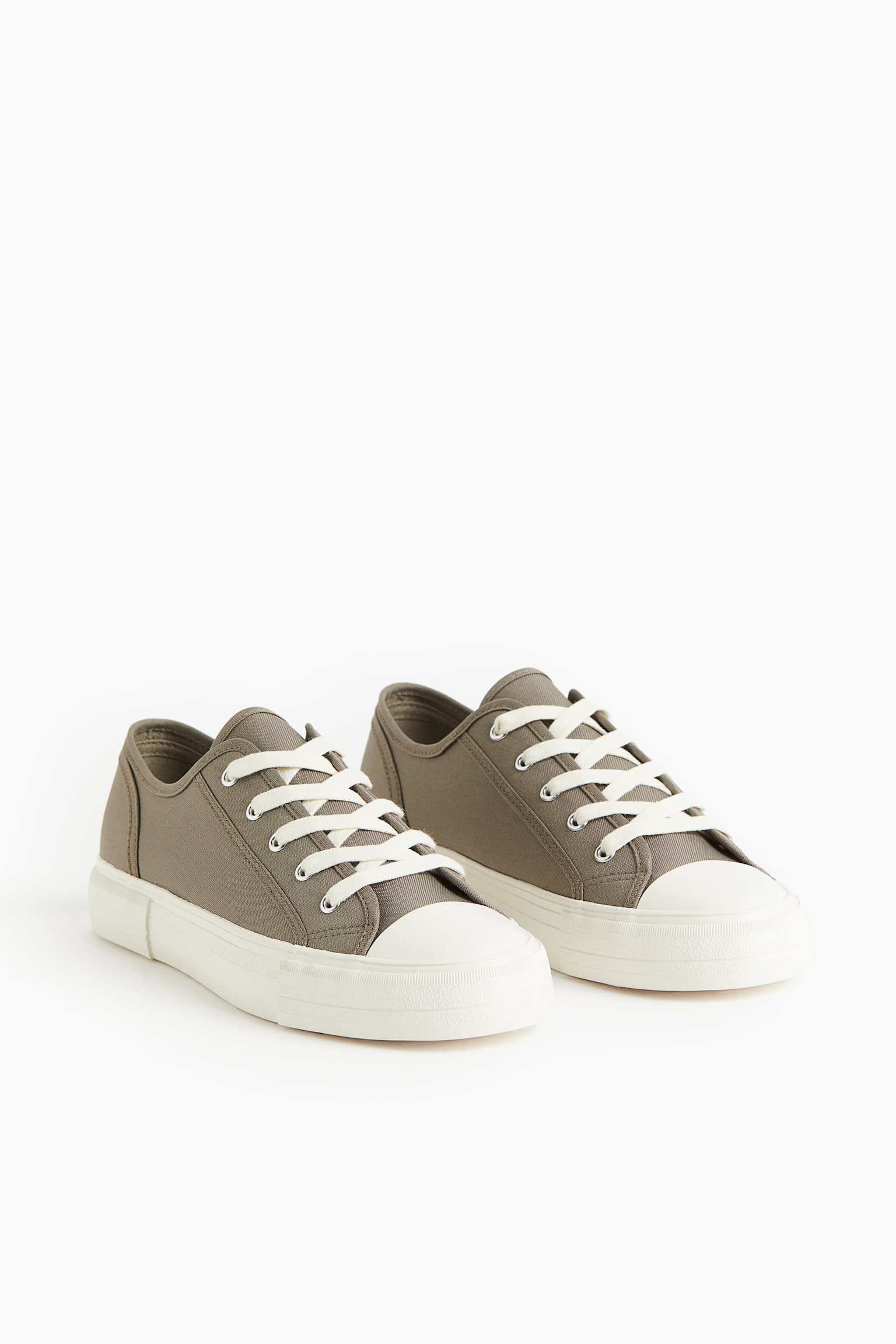 Canvas Sneakers - Khaki green/Cream/Cream - 3