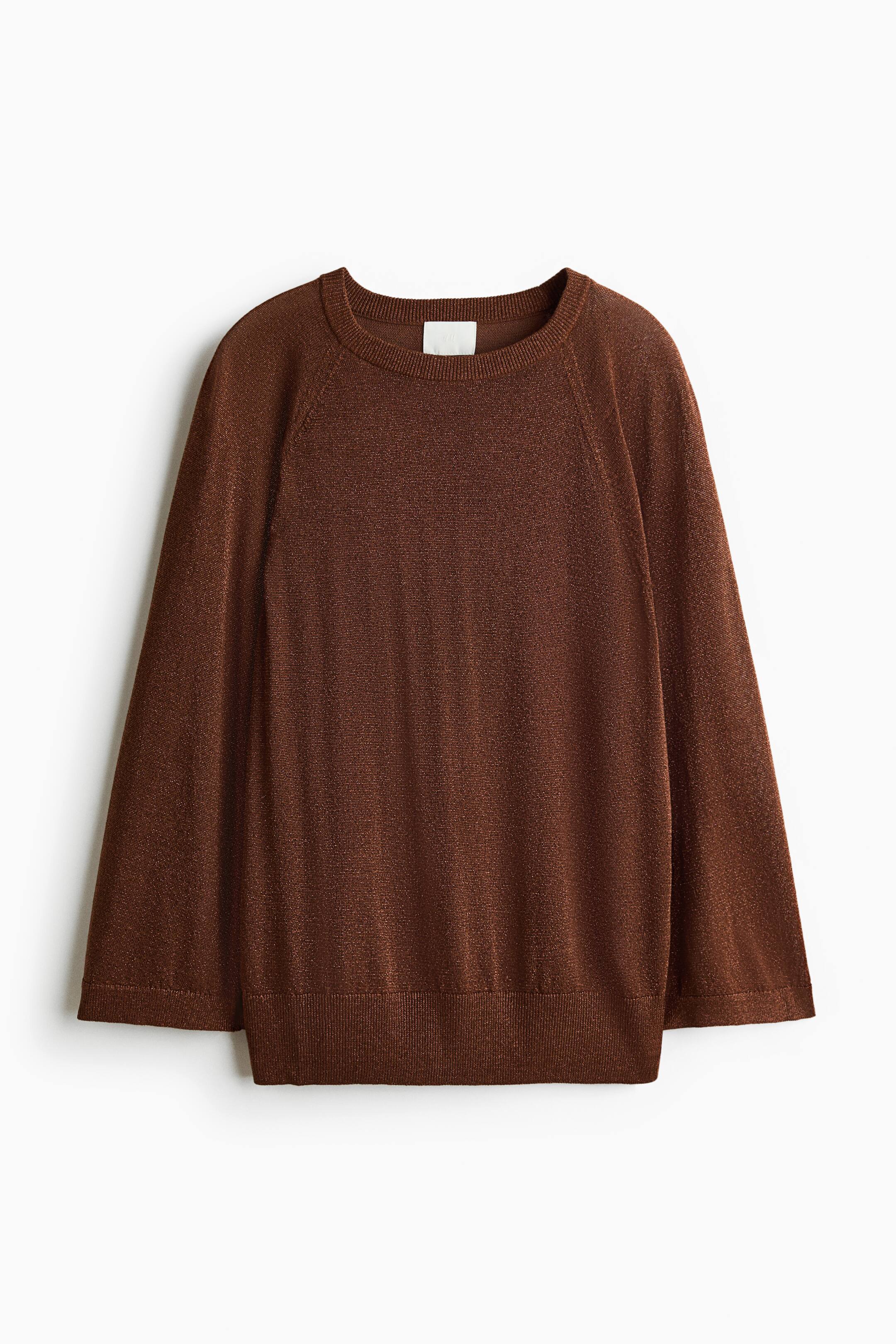 View larger image: Glittery knitted top - Brown - Ladies | H&M 1