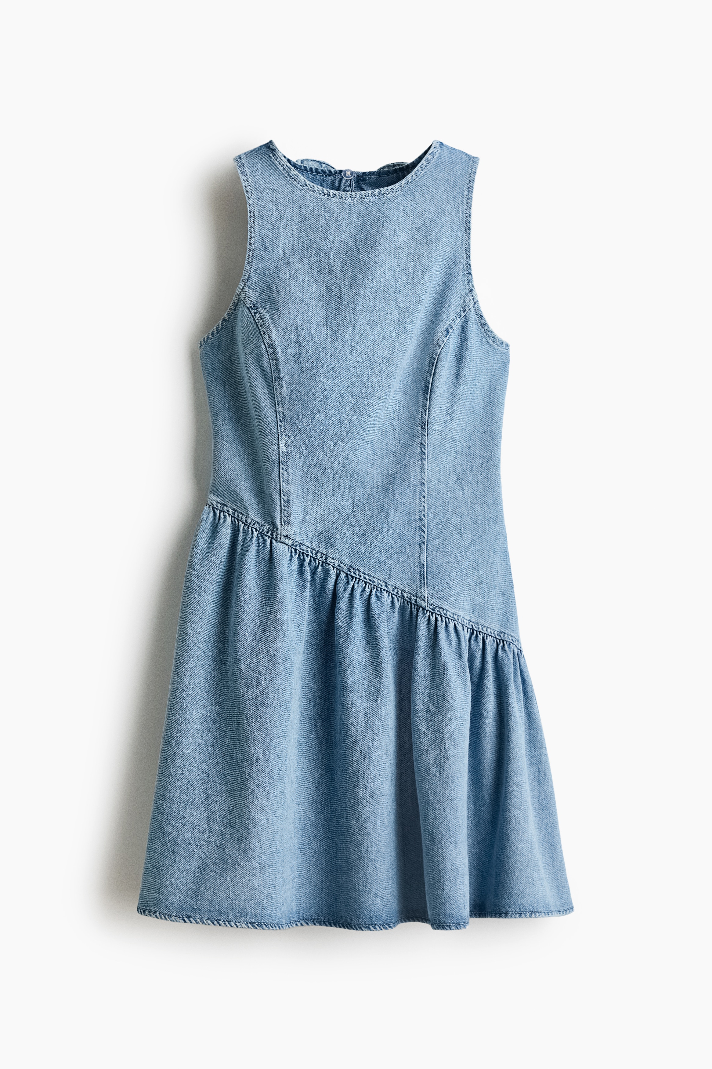Ausgestelltes Denimkleid - Helles Denimblau