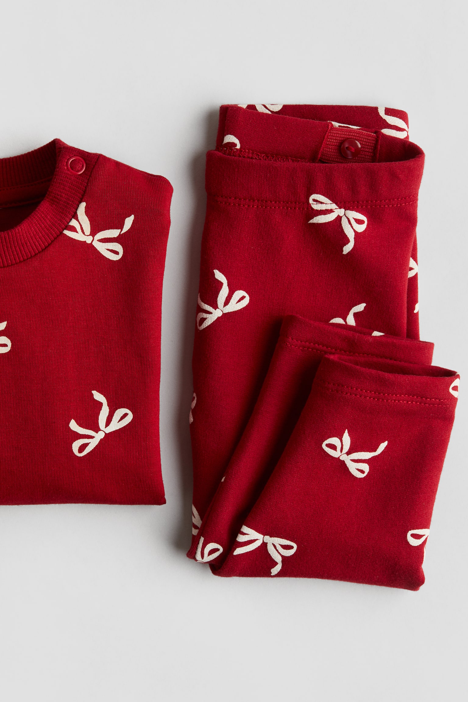 2-piece sweatshirt and leggings set - Red/Bows - 2