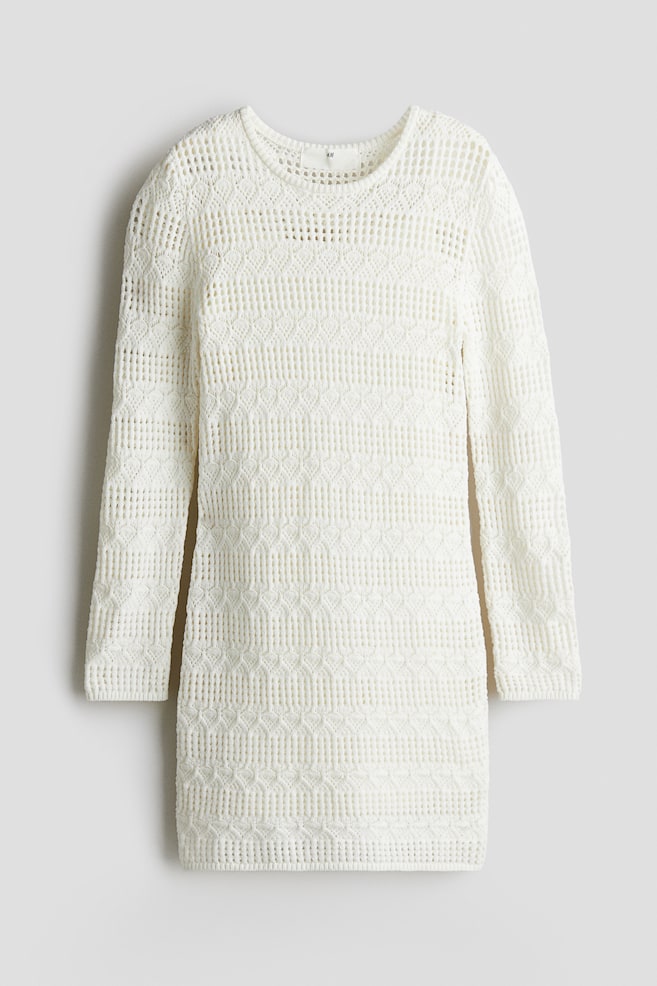 Crochet-look dress - White - 1