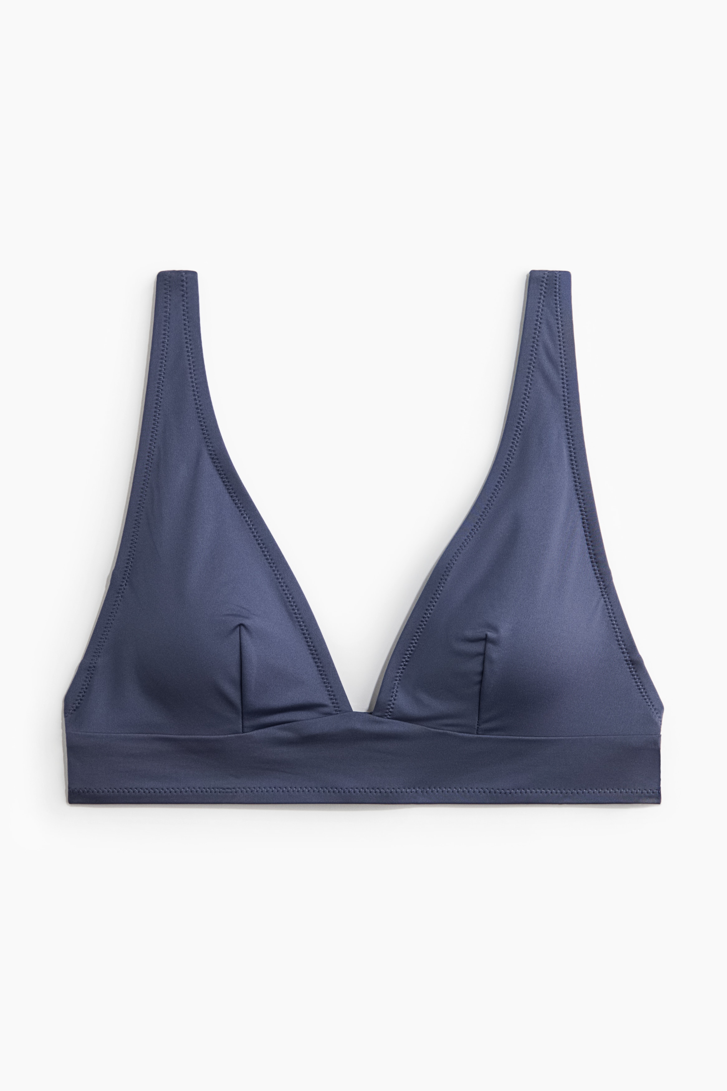 Dolgulu Üçgen Bikini Üstü - Tozlu mavi