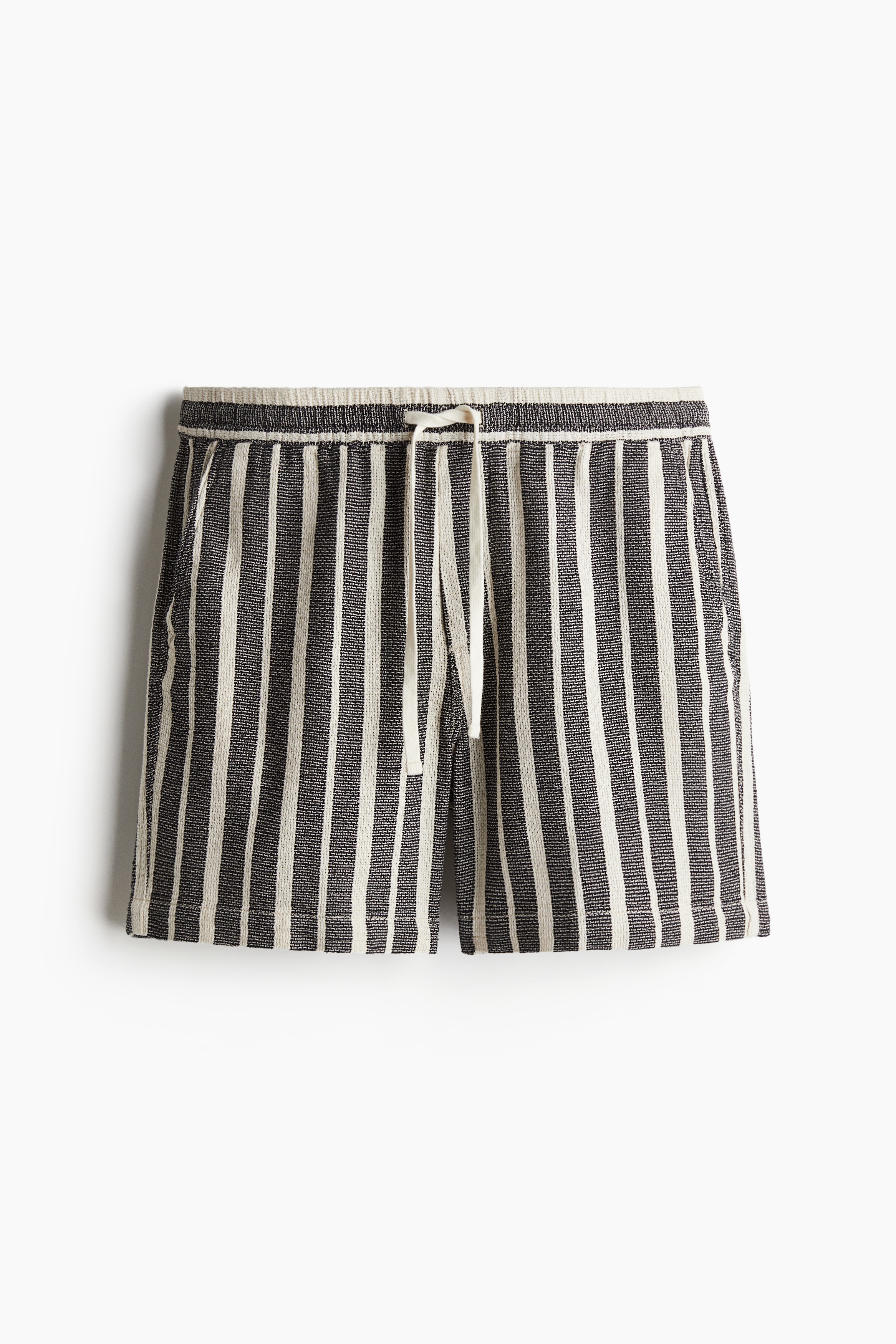 Shorts in tessuto Regular Fit - Blu scuro/righe/Giallo/righe/Beige/righe/Marrone scuro/Blu scuro