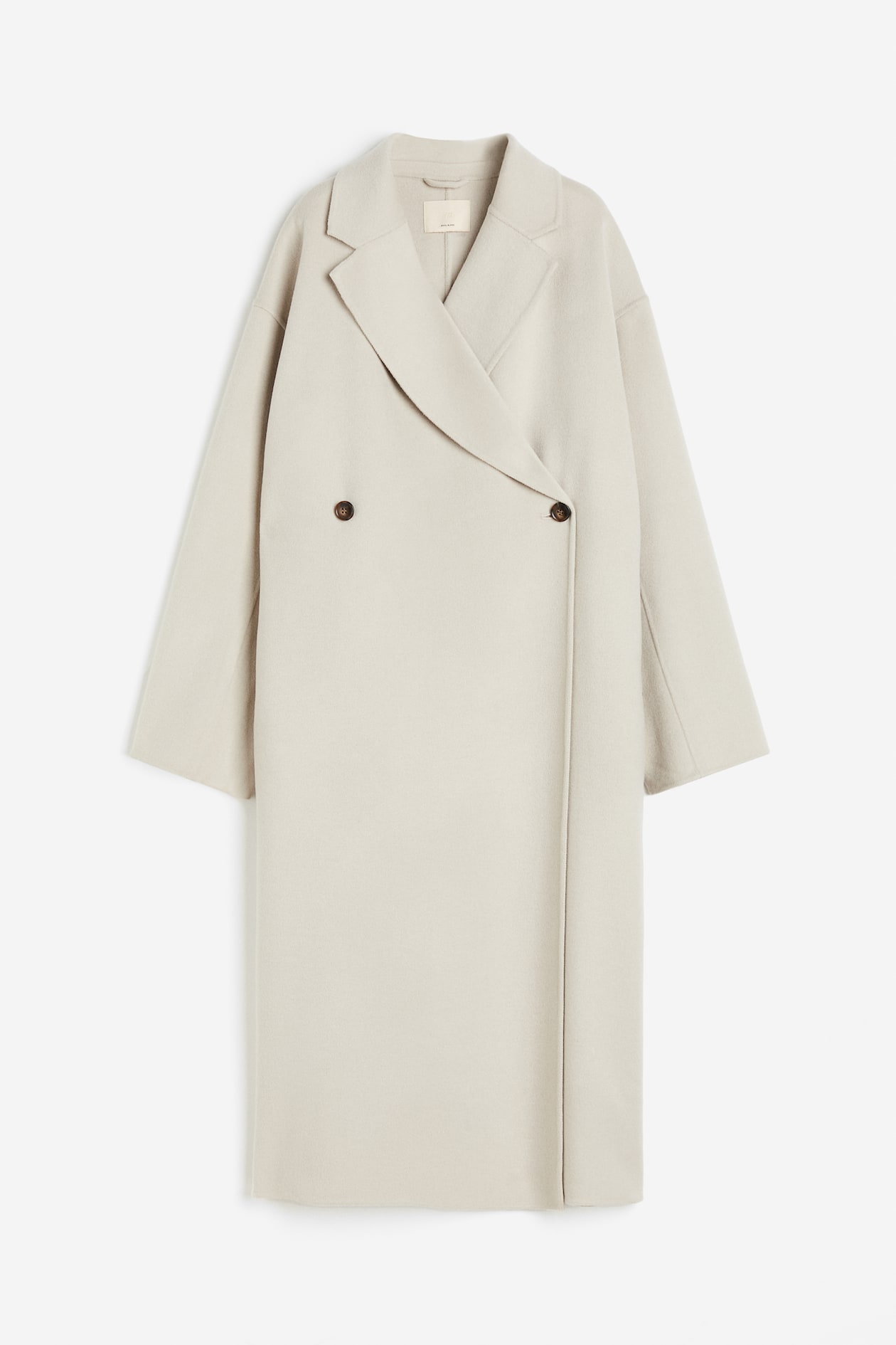 Wool-blend Coat - V-neck - Long sleeve - Light beige - Ladies | H&M US